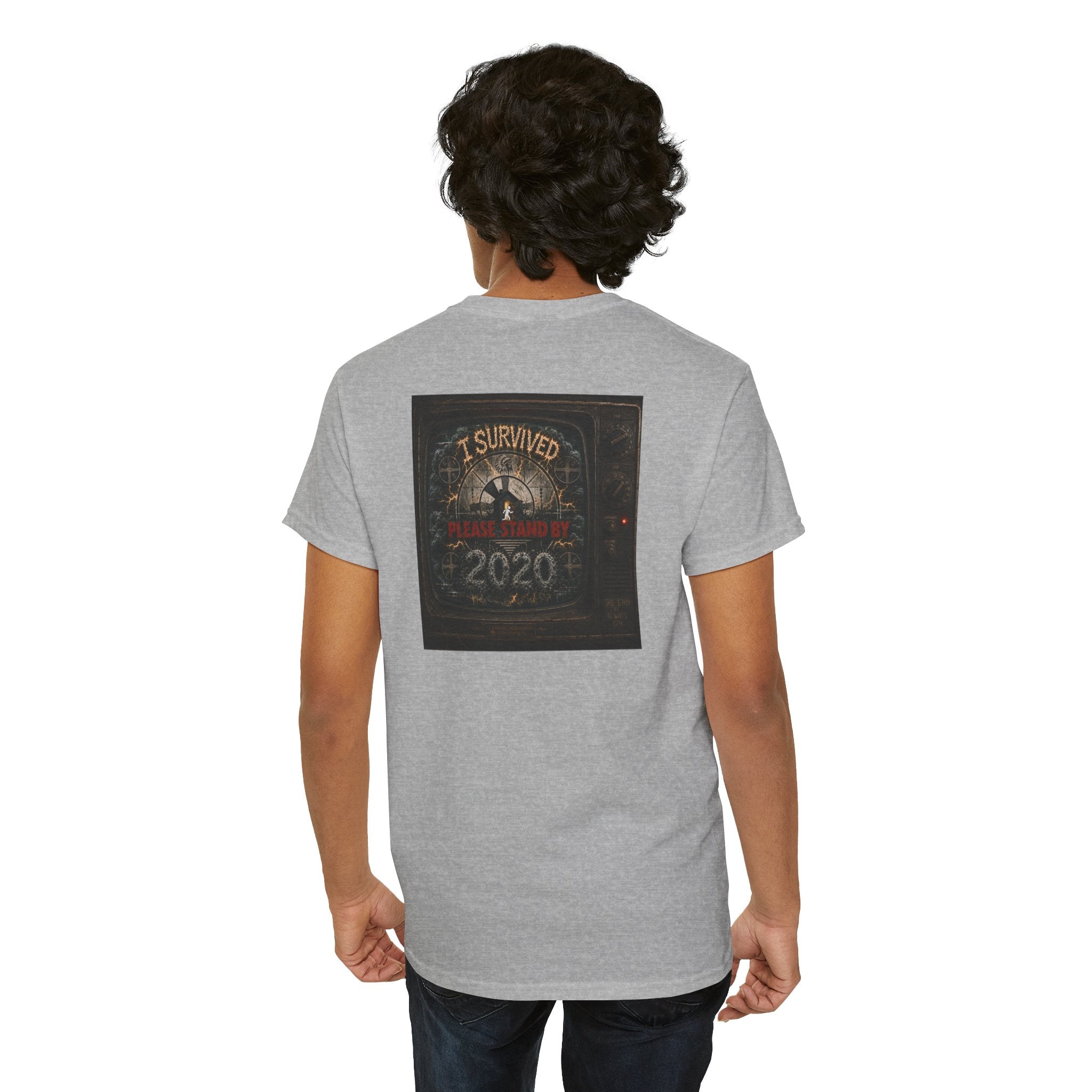 I Survived 2020 — "Please Stand By" Test Pattern Tee Summer Premier Unisex Heavy Cotton Tee