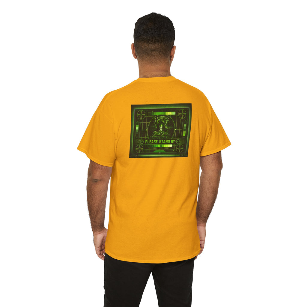 I Survived 2020 — "Please Stand By" Test Pattern Toxic Signal Tee Summer Premiere Unisex Heavy Cotton Tee