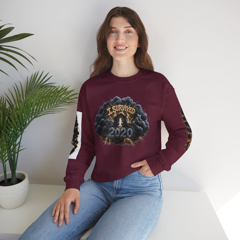 I Survived 2020 — Director's Cut Original Design Teaser Tee | Season 1 Premiere Drop Unisex Heavy Blend™ Crewneck Sweatshirt