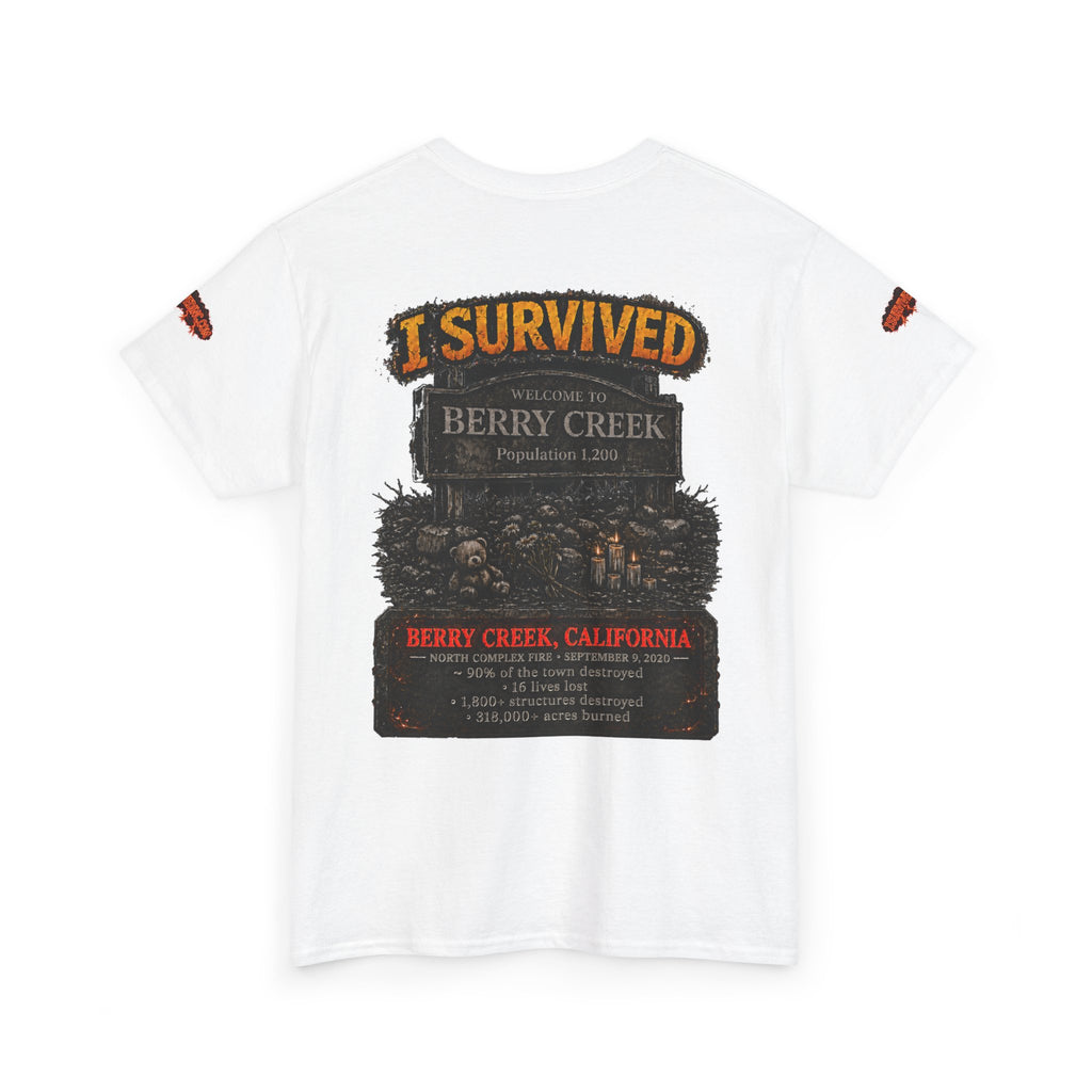 I Survived 2020 — Director's Cut S2:E1 "Berry Creek" | Wildfire Edition Memorial Unisex Heavy Cotton Tee (SPECIAL EDITION)