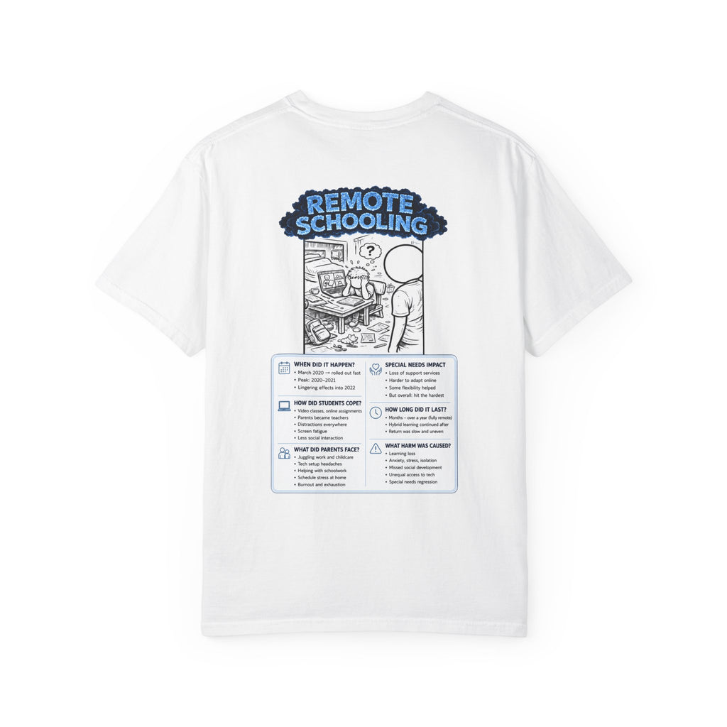 I Survived 2020 — LOCKDOWN S3:E3: "Remote Schooling" Unisex Garment-Dyed T-shirt