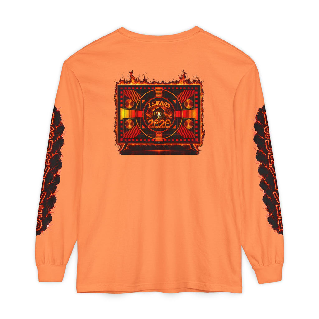 I Survived 2020 — "Please Stand By" Test Pattern Tee Special Edition Wildfire Signal Edition Summer Premiere Unisex Garment-Dyed Long Sleeve T-Shirt