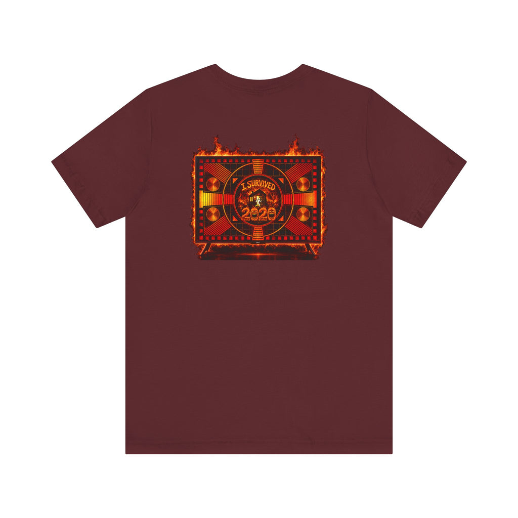 I Survived 2020 — "Please Stand By" Test Pattern Tee Wildfire Signal Edition Summer Premiere Unisex Jersey Short Sleeve Tee