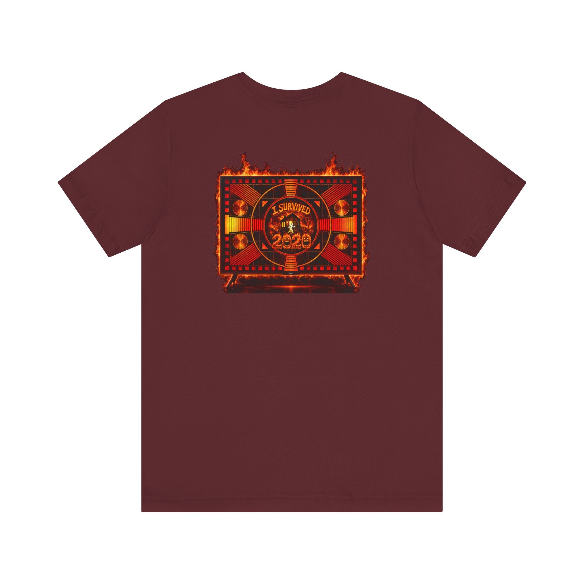 I Survived 2020 — "Please Stand By" Test Pattern Tee Wildfire Signal Edition Summer Premiere Unisex Jersey Short Sleeve Tee