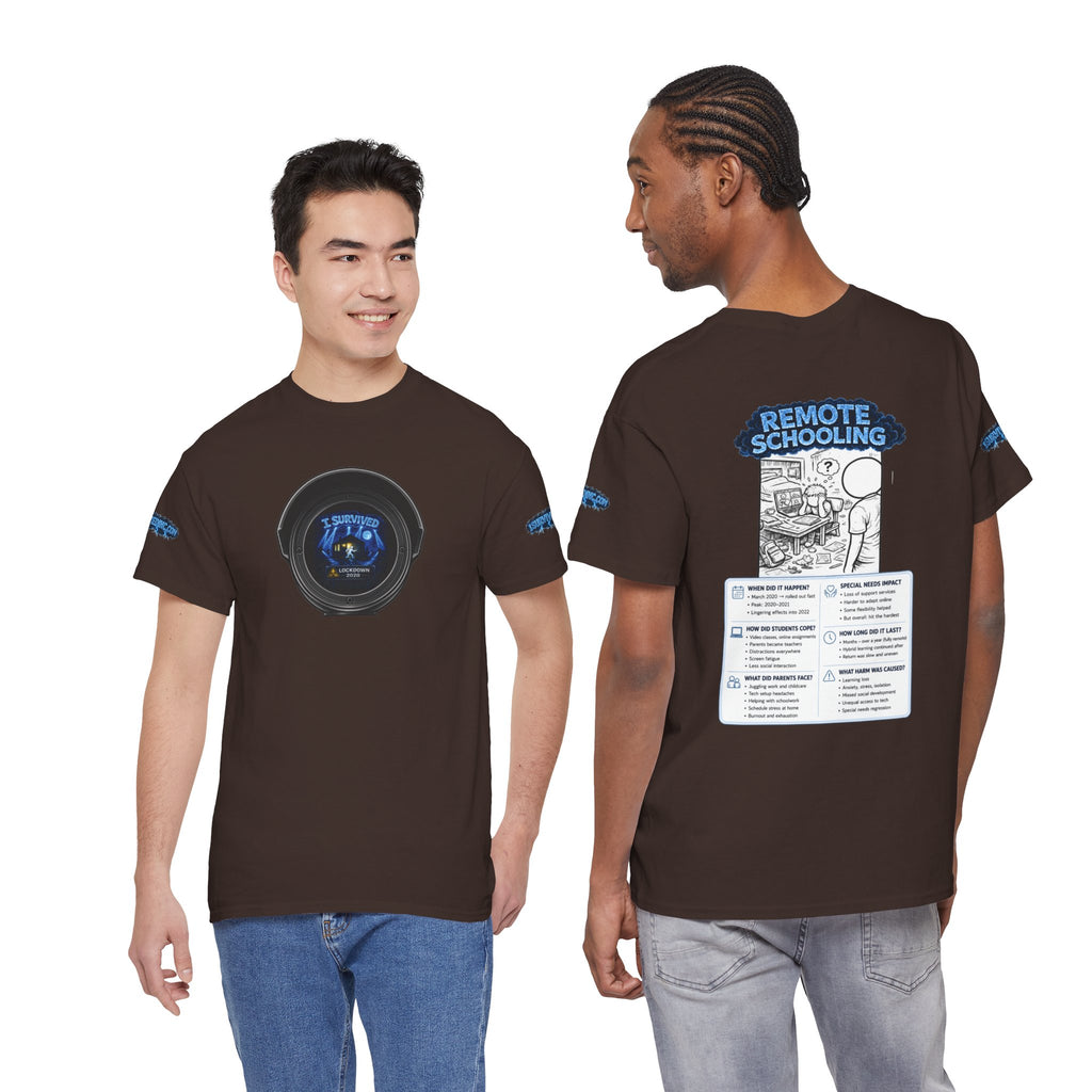I Survived 2020 — LOCKDOWN S3:E3: Director's Cut Special Edition "Remote Schooling" Unisex Heavy Cotton Tee