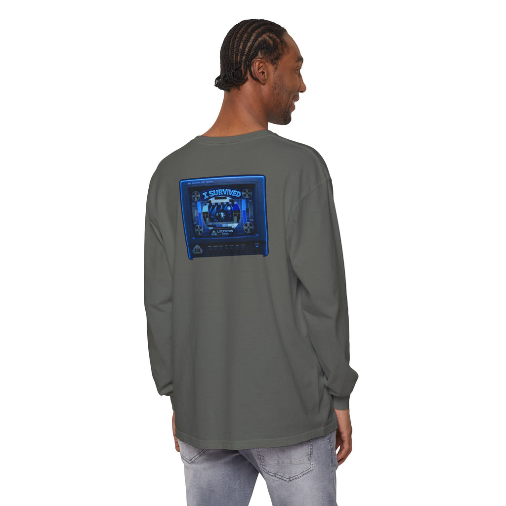 I Survived 2020 — "Please Stand By" Test Pattern Tee Lockdown Edition Summer Exclusive Unisex Garment-Dyed Long Sleeve T-Shirt