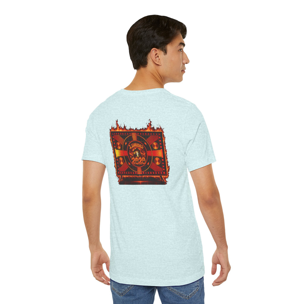 I Survived 2020 — "Please Stand By" Test Pattern Tee Wildfire Signal Edition Summer Premiere Unisex Jersey Short Sleeve Tee