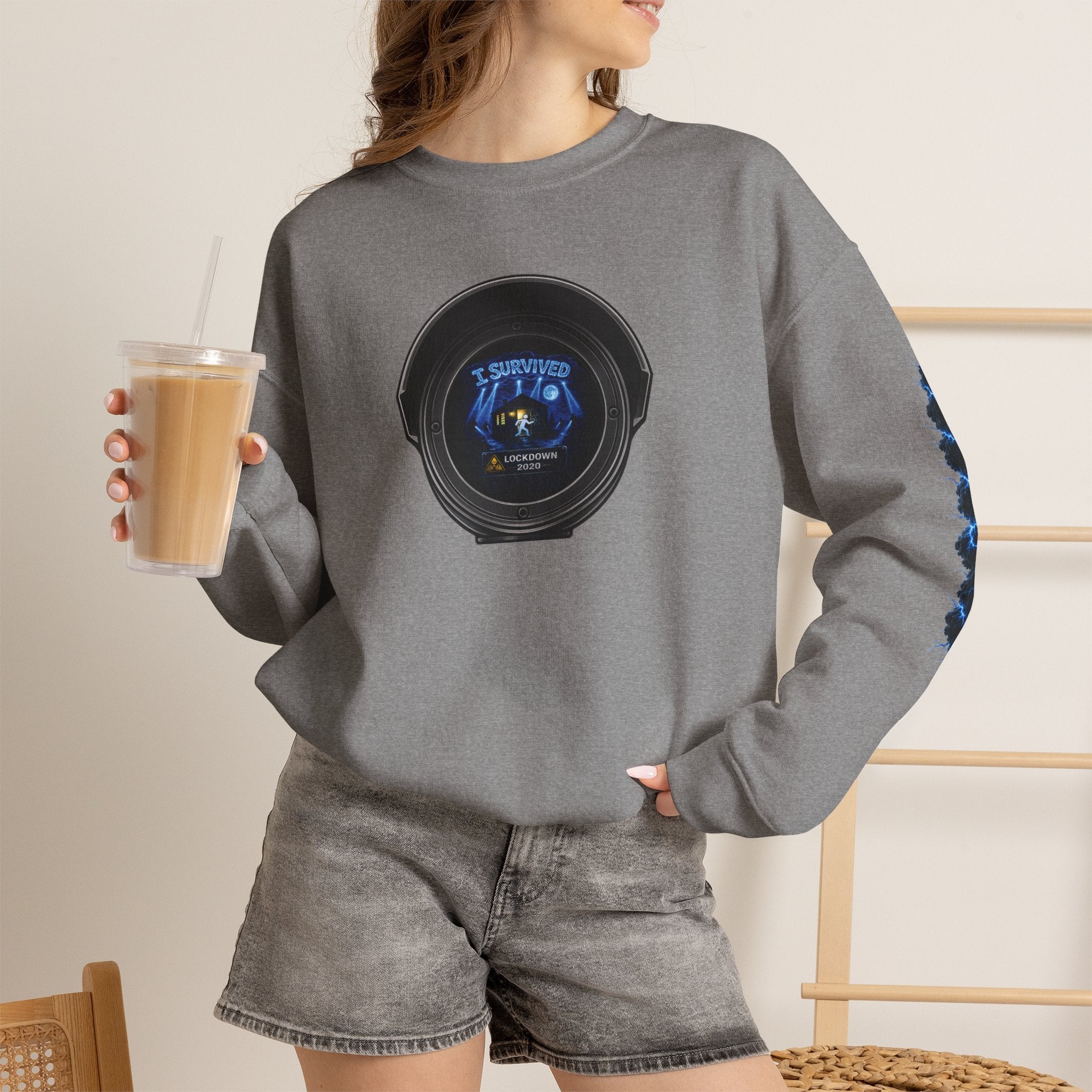 I Survived 2020 — LOCKDOWN S3:E4: Director's Cut "Working From Home" Unisex Heavy Blend™ Crewneck Sweatshirt
