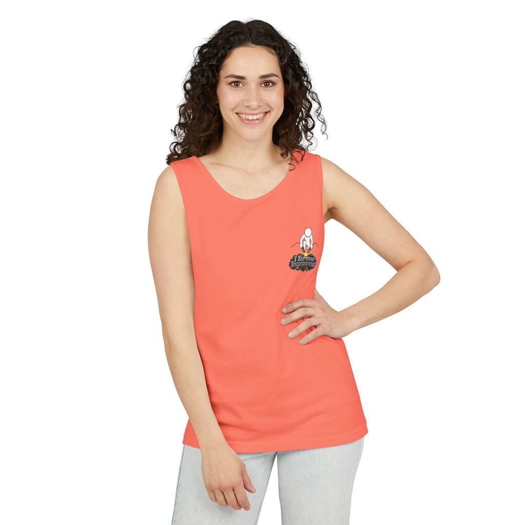 I Survived 2020 — "Please Stand By" Test Pattern Tee Summer Premier  Unisex Garment-Dyed Tank Top