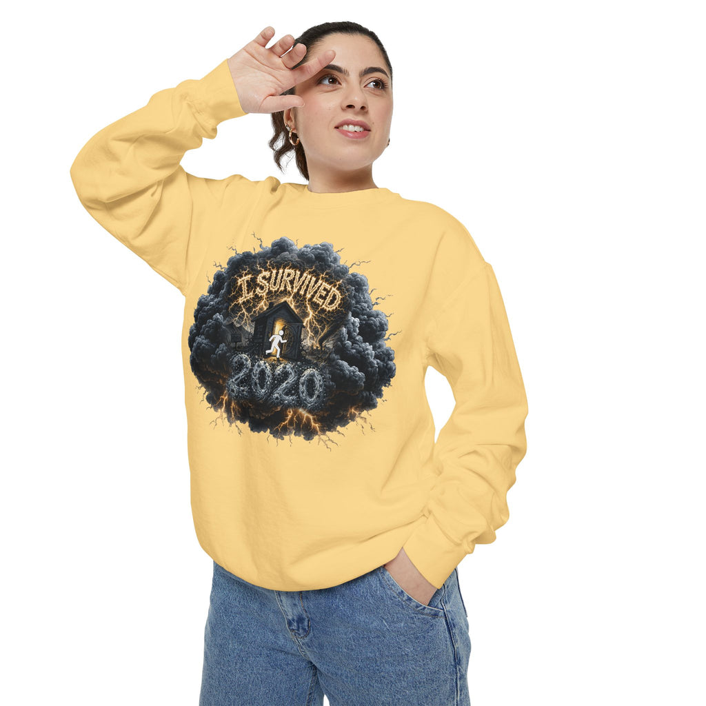 I Survived 2020 — Director's Cut Original Design Teaser Sweatshirt | Season 1 Premiere Drop Unisex Garment-Dyed Sweatshirt