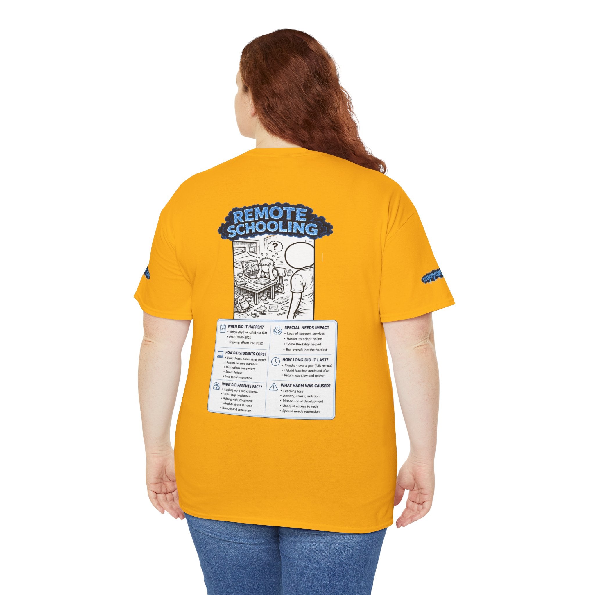 I Survived 2020 — LOCKDOWN S3:E3: Director's Cut Special Edition "Remote Schooling" Unisex Heavy Cotton Tee