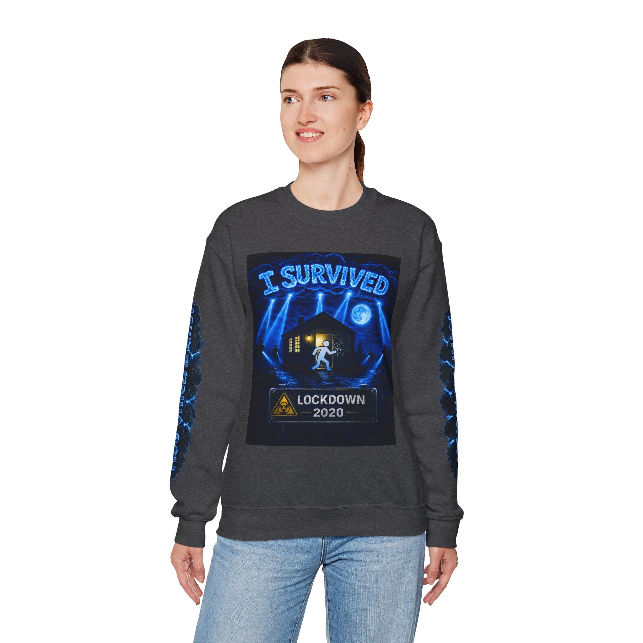 I Survived 2020 — LOCKDOWN S3:E4: "Working From Home" Unisex Heavy Blend™ Crewneck Sweatshirt