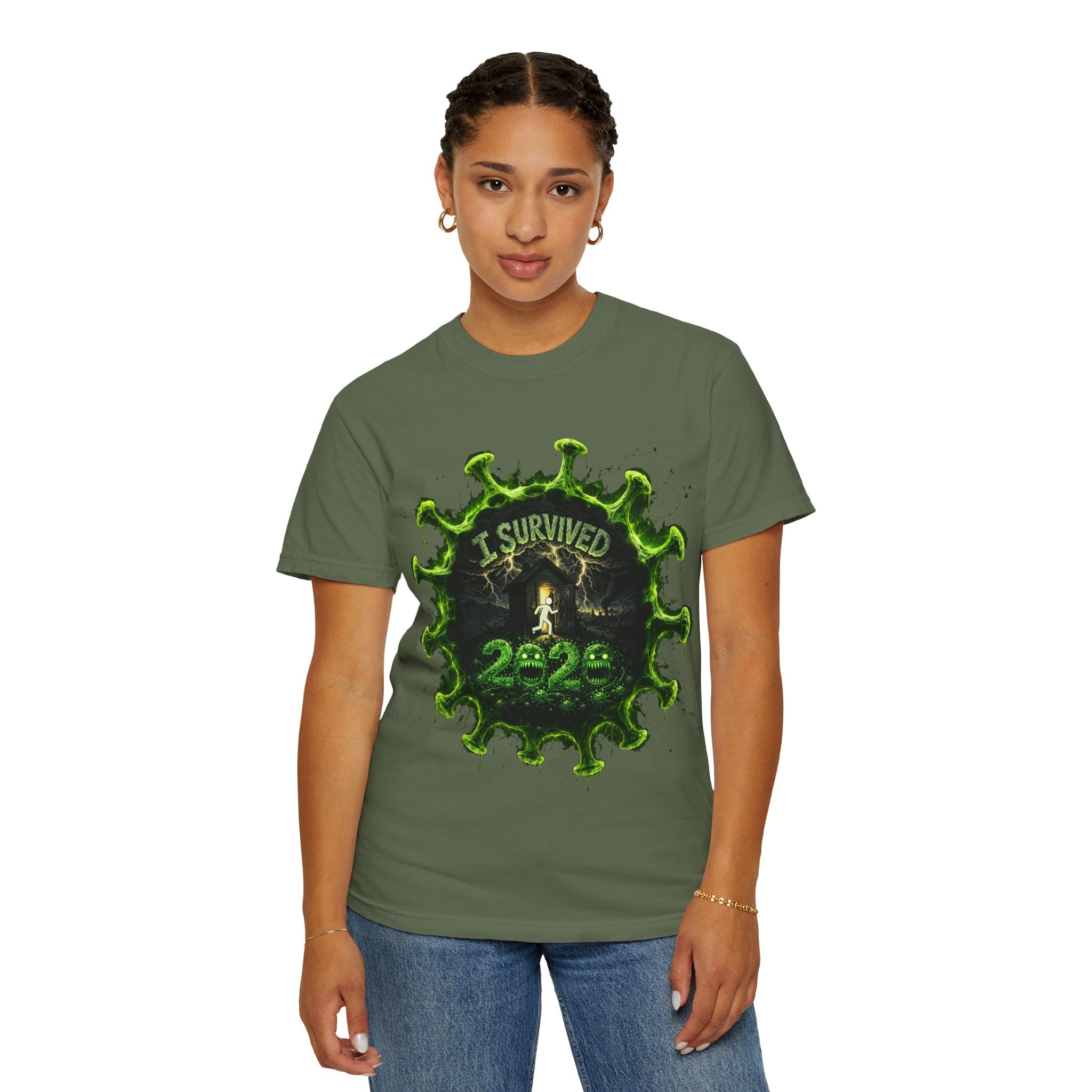 I Survived 2020 — Director's Cut S1:E4 "Mask Madness Mayhem Moment" | Pandemic Edition Unisex Garment-Dyed T-shirt