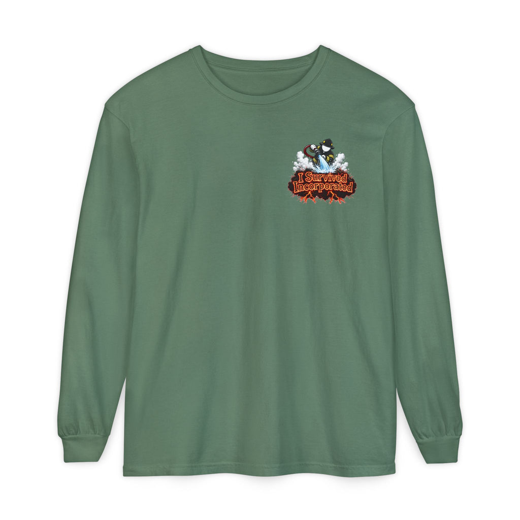 I Survived 2020 — "Please Stand By" Test Pattern Tee Wildfire Signal Edition Summer Premiere Unisex Garment-Dyed Long Sleeve T-Shirt