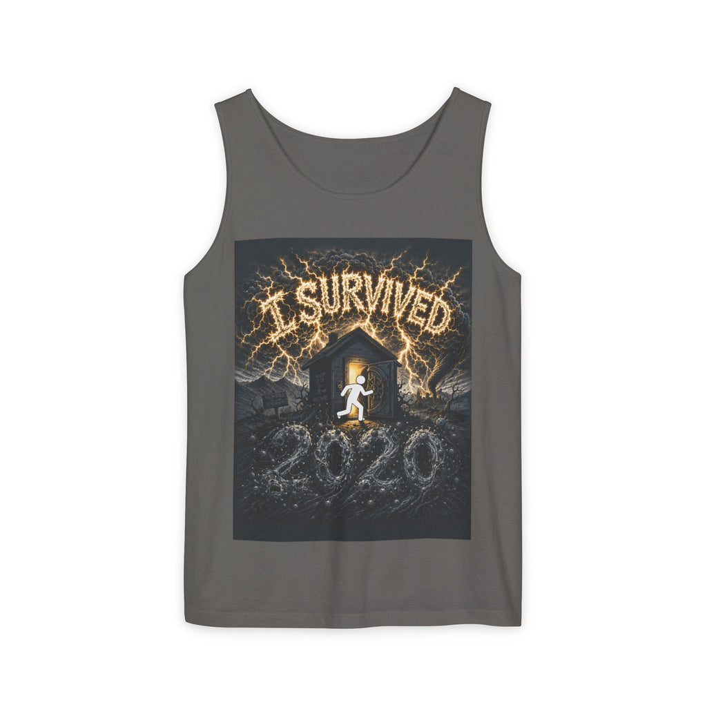 I Survived 2020 — Original Design Teaser Tee | Season 1 Premiere Drop Unisex Garment-Dyed Tank Top