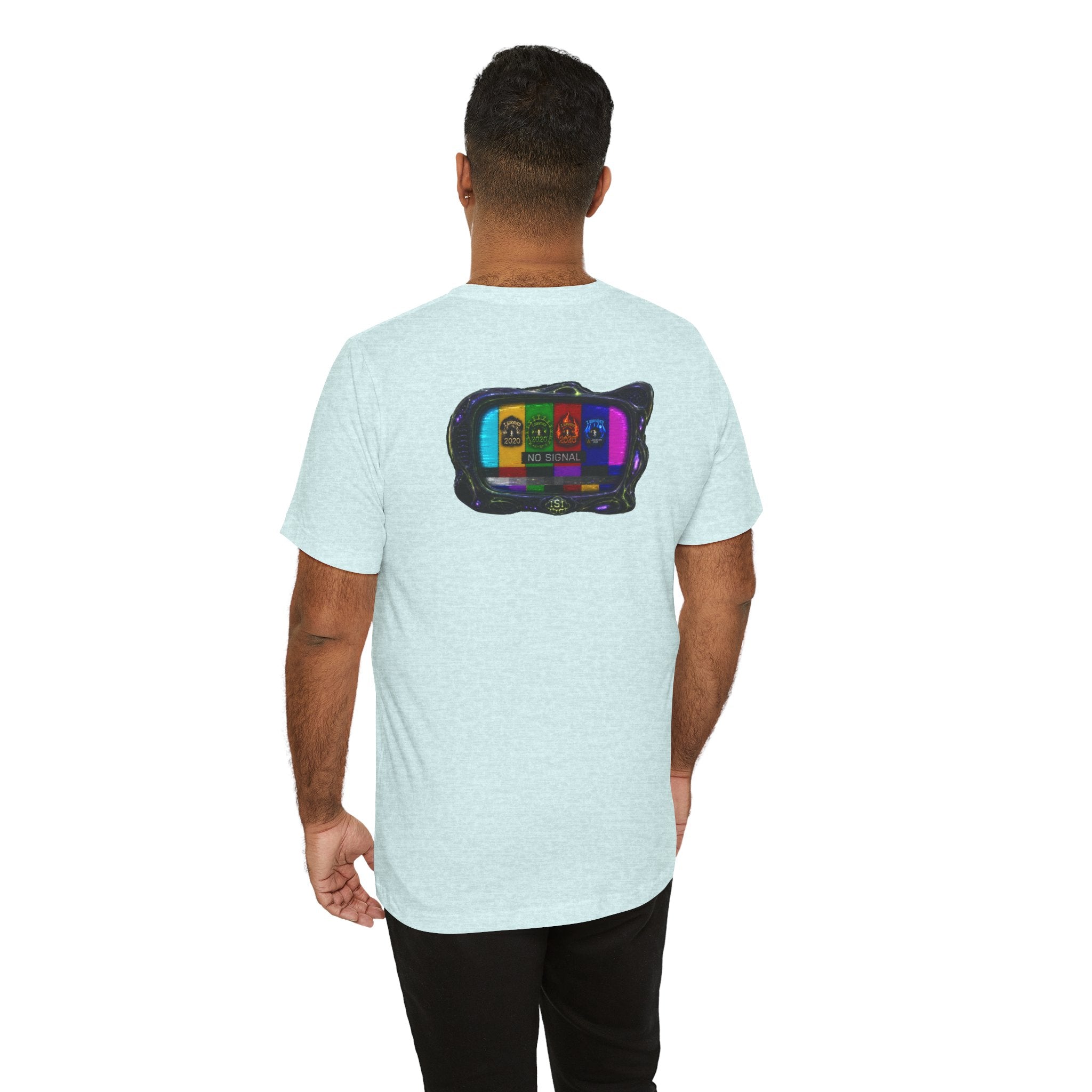 I Survived 2020 — "No Signal" Test Pattern Tee Alien Broadcast Finale Summer Premiere Unisex Jersey Short Sleeve Tee