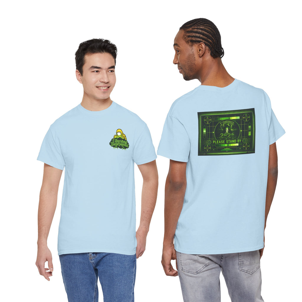 I Survived 2020 — "Please Stand By" Test Pattern Toxic Signal Tee Summer Premiere Unisex Heavy Cotton Tee