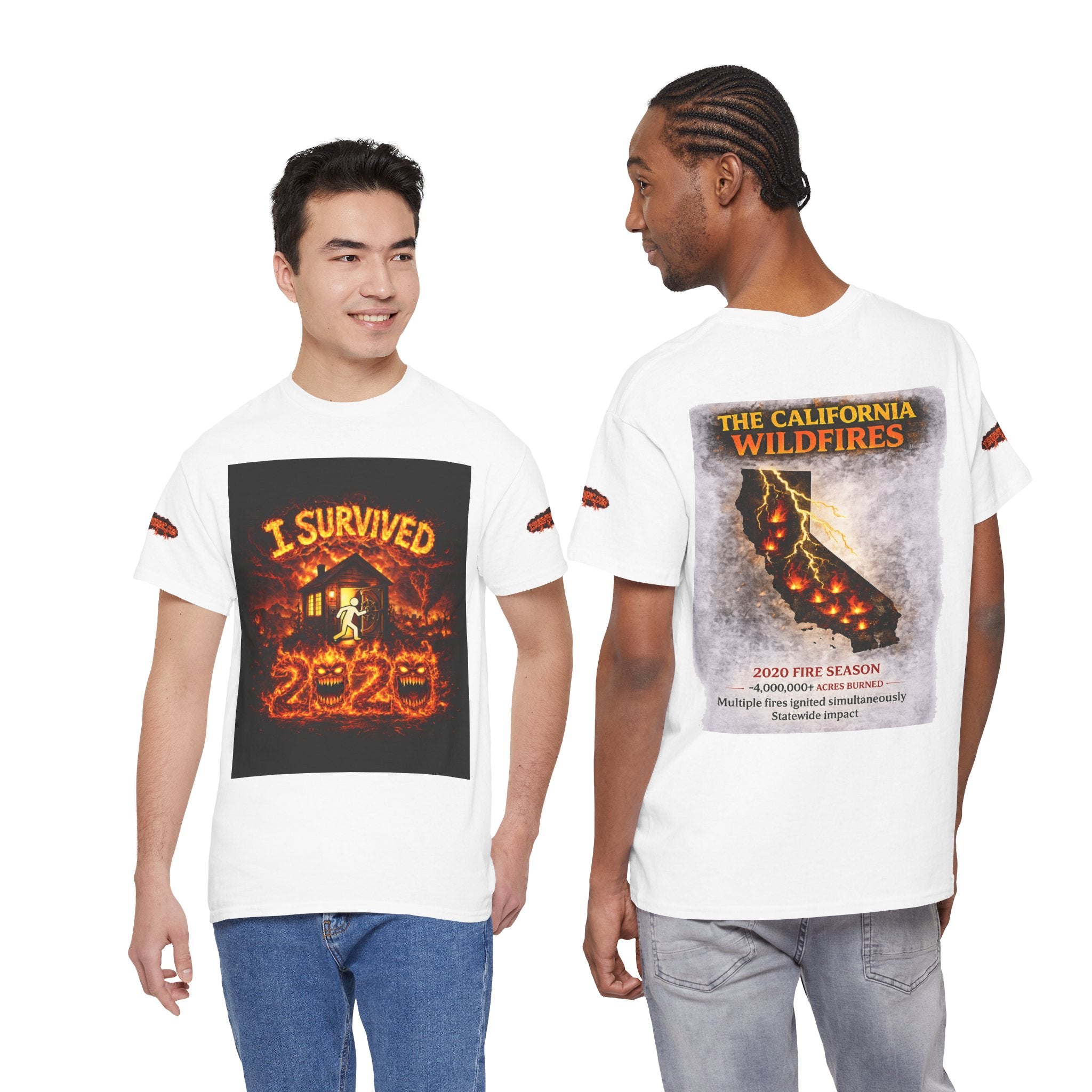 I Survived 2020 — WILDFIRES S2:E3: Special Edition "The California Wildfires" Memorial Unisex Heavy Cotton Tee