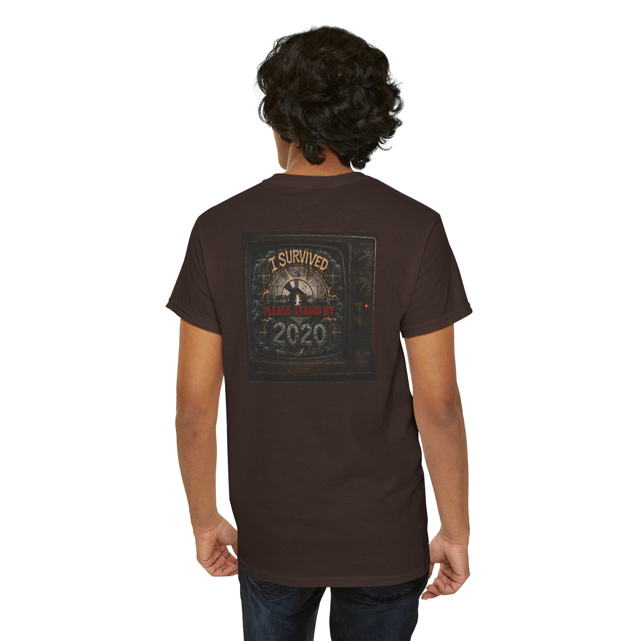 I Survived 2020 — "Please Stand By" Test Pattern Tee Summer Premier Unisex Heavy Cotton Tee
