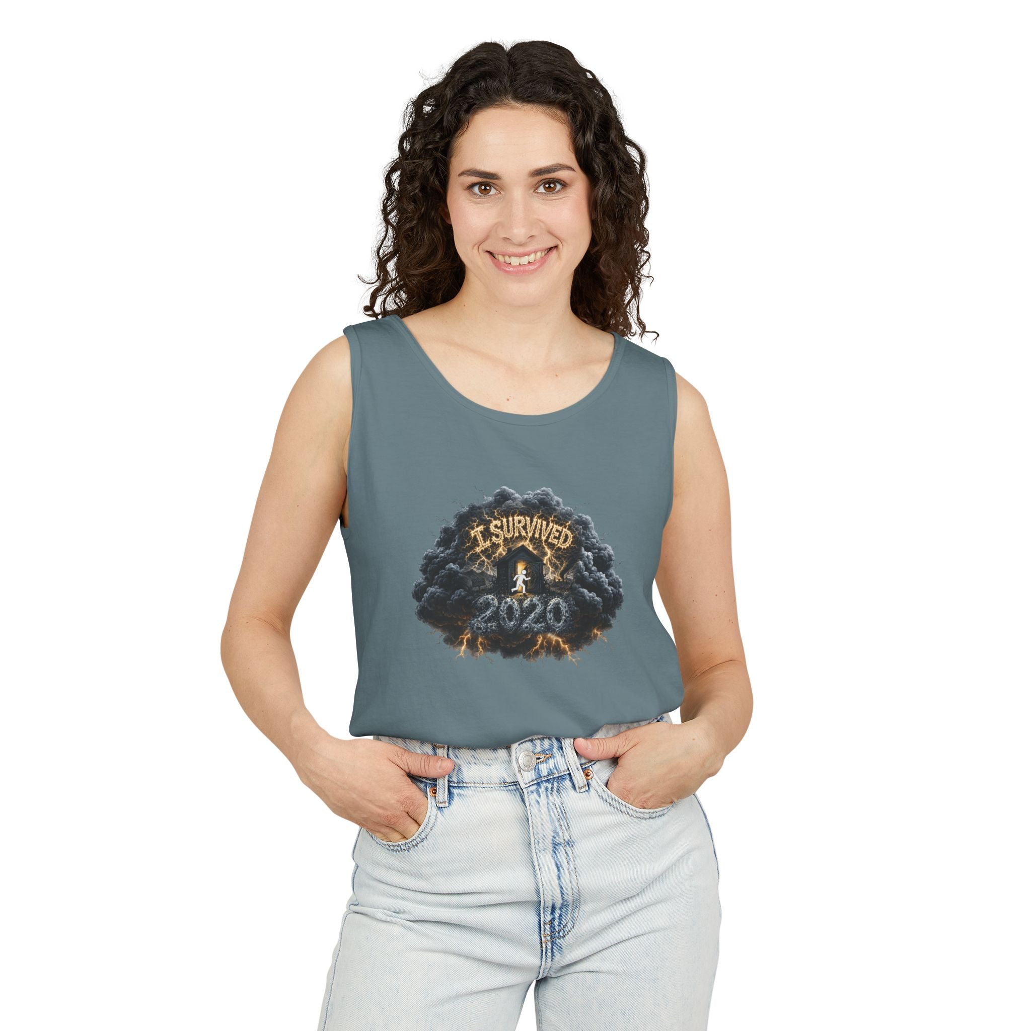 I Survived 2020 — Original PILOT Design: Director's Cut Unisex Garment-Dyed Tank Top