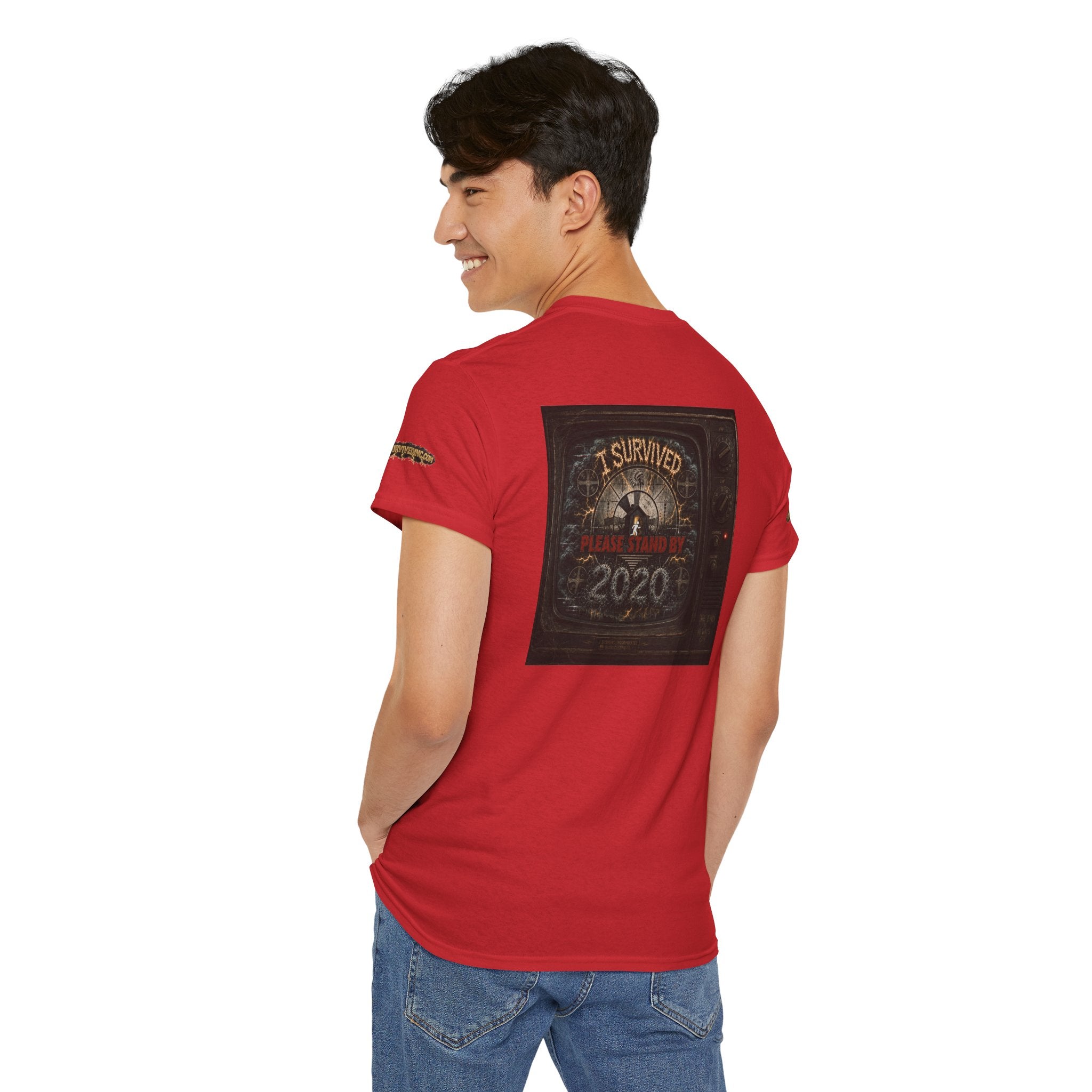 I Survived 2020 — "Please Stand By" Test Pattern Tee Special Edition Summer Premier Unisex Heavy Cotton Tee