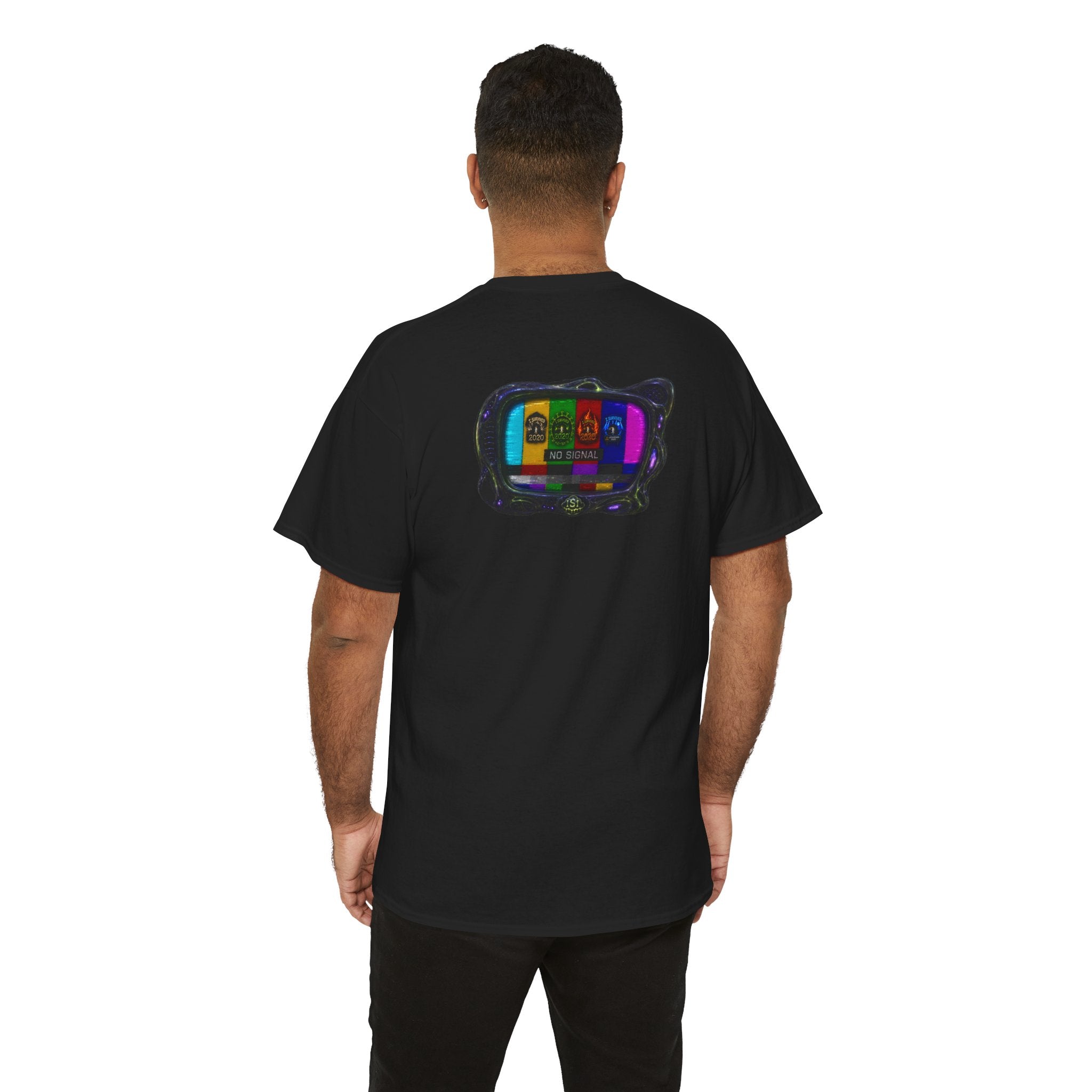 I Survived 2020 — "No Signal" Test Pattern Tee Alien Broadcast Finale Summer Premiere Unisex Heavy Cotton Tee