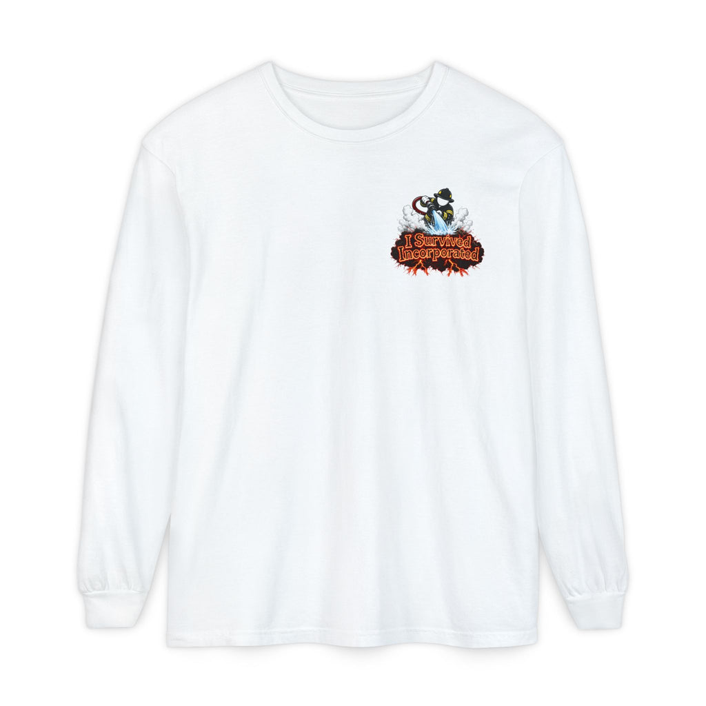 I Survived 2020 — "Please Stand By" Test Pattern Tee Wildfire Signal Edition Summer Premiere Unisex Garment-Dyed Long Sleeve T-Shirt