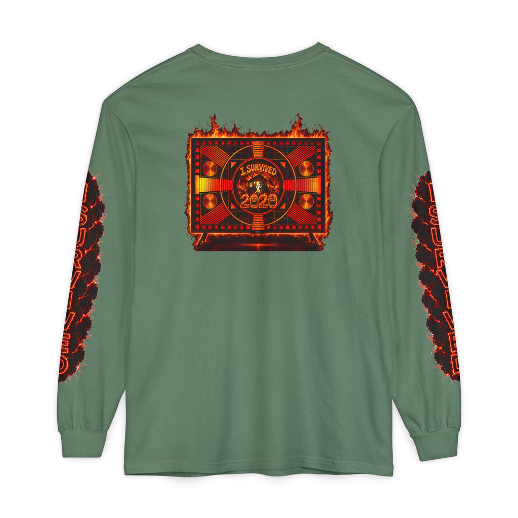I Survived 2020 — "Please Stand By" Test Pattern Tee Special Edition Wildfire Signal Edition Summer Premiere Unisex Garment-Dyed Long Sleeve T-Shirt