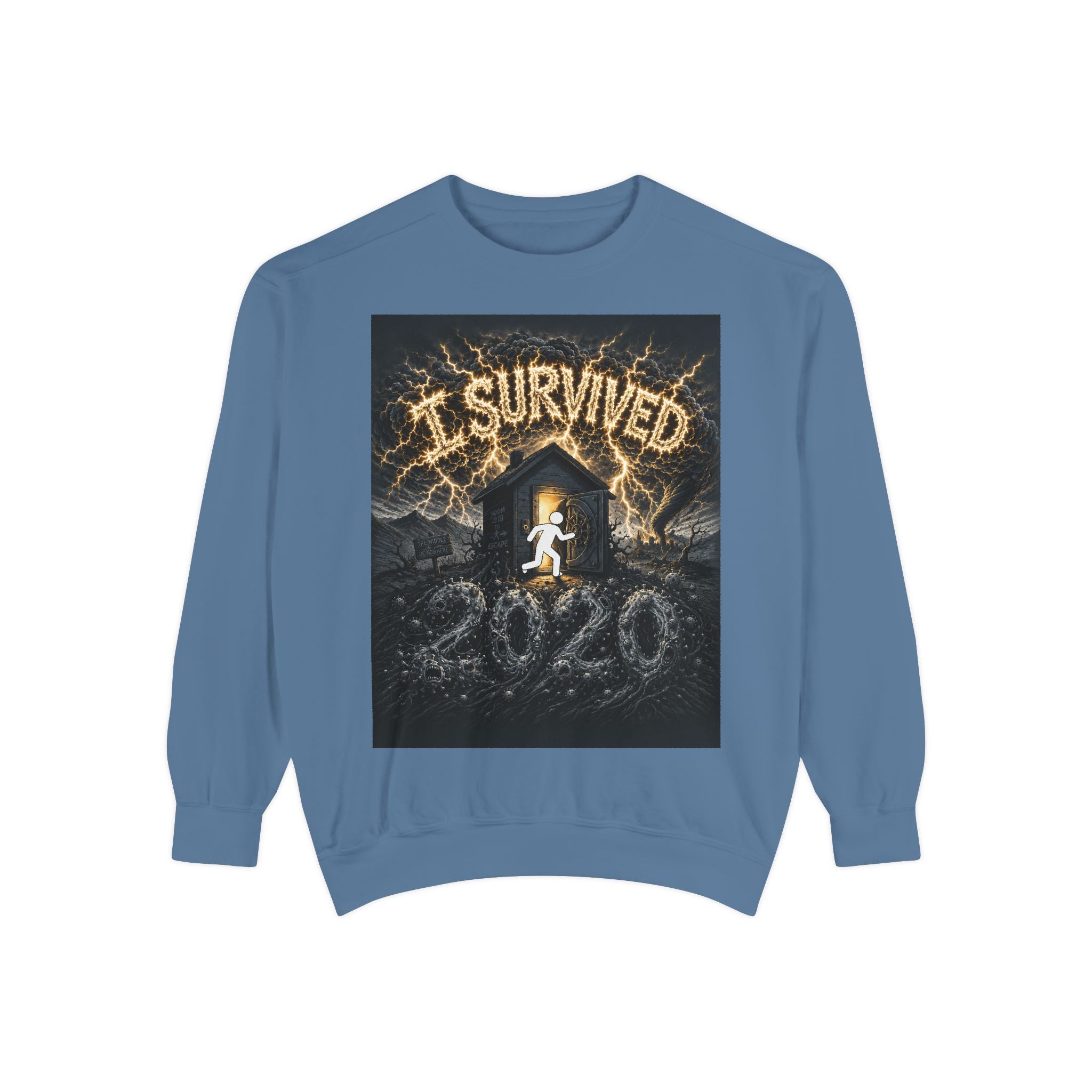 I Survived 2020 — Original Design Teaser Sweatshirt | Season 1 Premiere Drop Unisex Garment-Dyed Sweatshirt