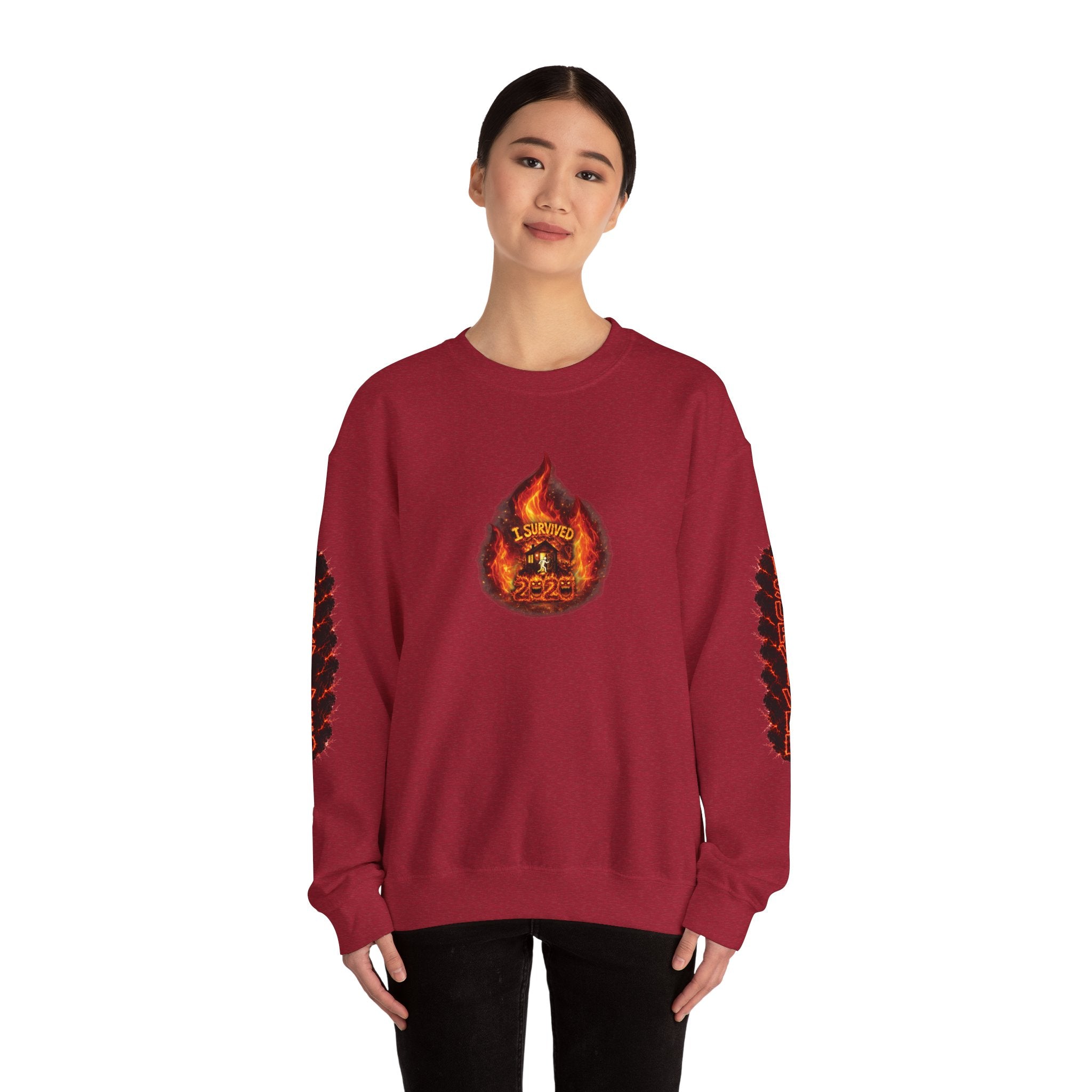 I Survived 2020 — WILDFIRES S2:E4: Director's Cut "Western U.S. Wildfire Season" Memorial Unisex Heavy Blend™ Crewneck Sweatshirt