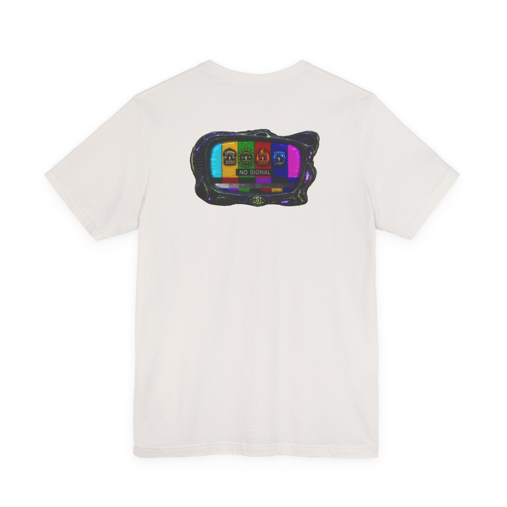 I Survived 2020 — "No Signal" Test Pattern Tee Alien Broadcast Finale Summer Premiere Unisex Jersey Short Sleeve Tee