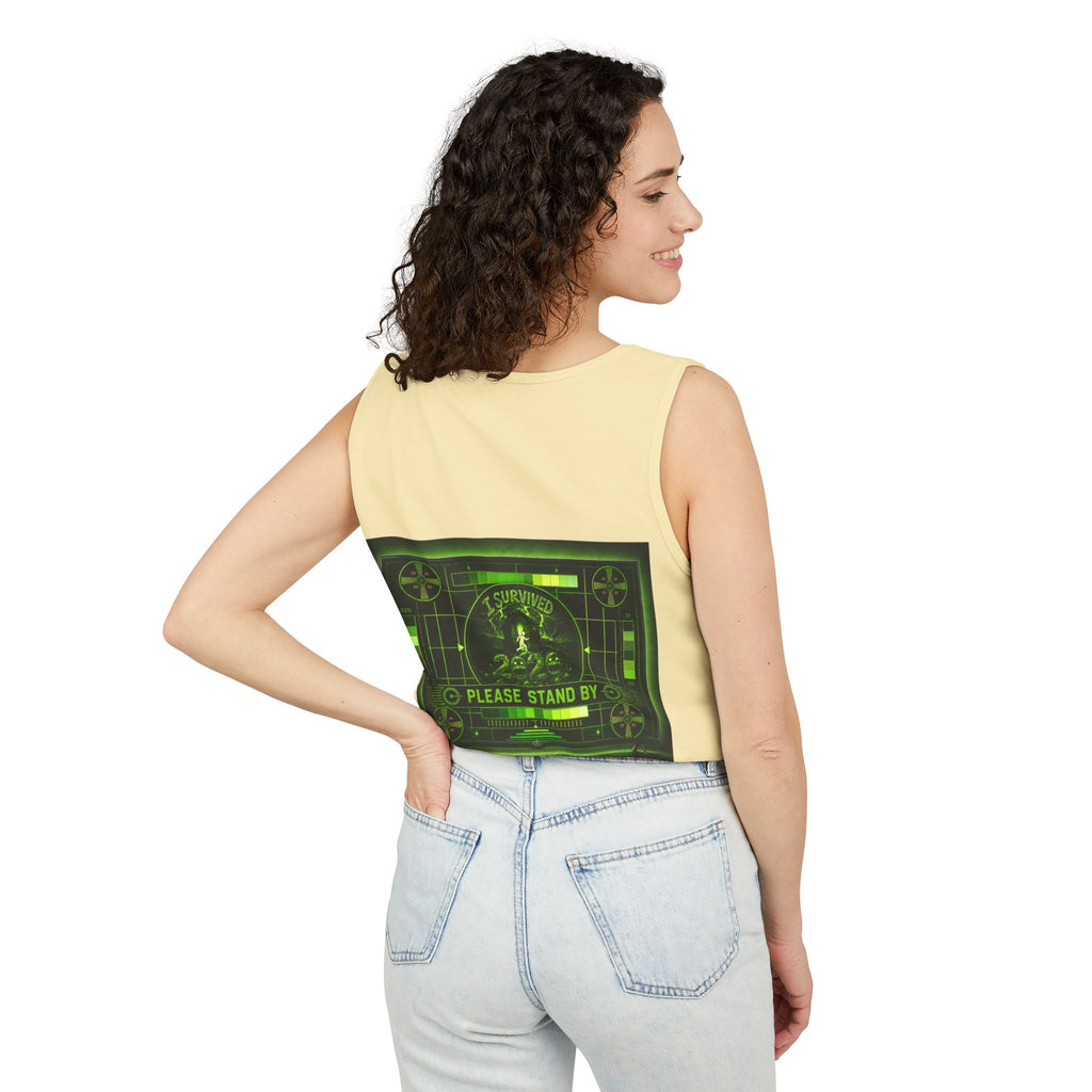 I Survived 2020 — "Please Stand By" Test Pattern Toxic Signal Tee Summer Premiere Unisex Garment-Dyed Tank Top