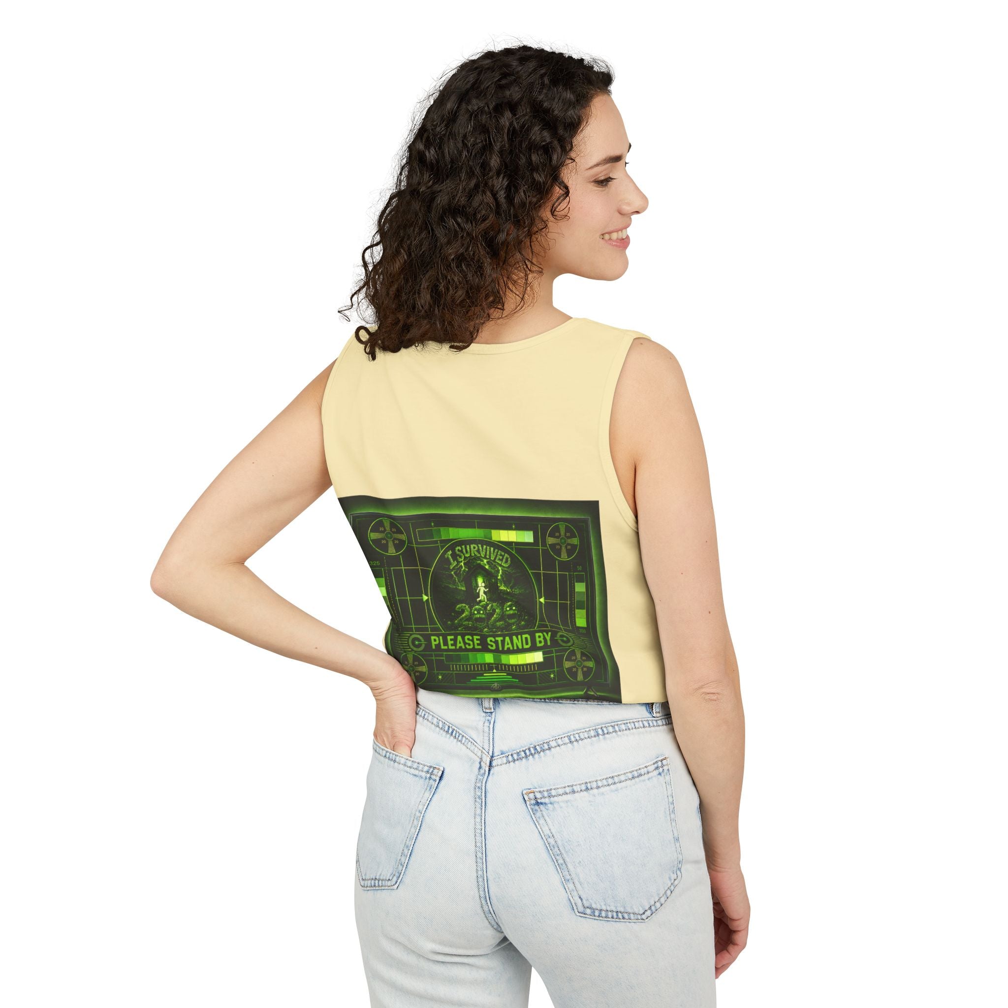 I Survived 2020 — "Please Stand By" Test Pattern Toxic Signal Tee Summer Premiere Unisex Garment-Dyed Tank Top
