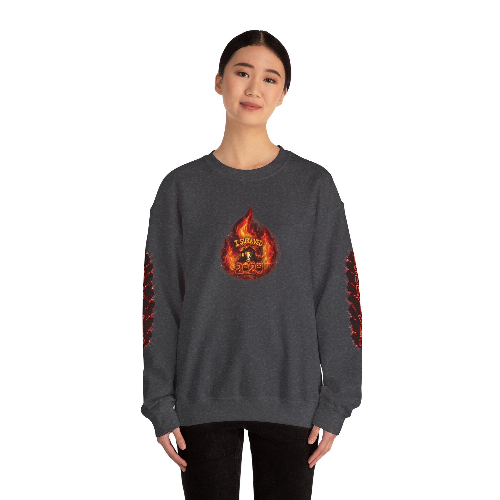 I Survived 2020 — WILDFIRES S2:E1: Director's Cut "Berry Creek" Memorial Unisex Heavy Blend™ Crewneck Sweatshirt