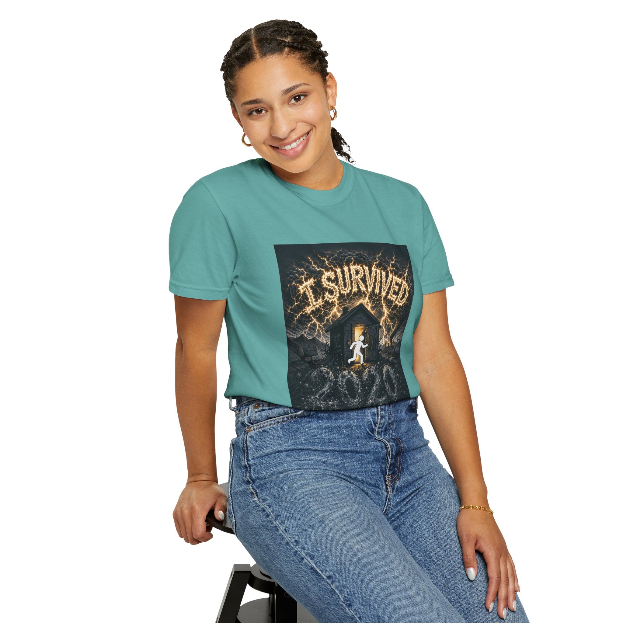 I Survived 2020 — Original Design Teaser Tee | Season 1 Premiere Drop Unisex Garment-Dyed T-shirt