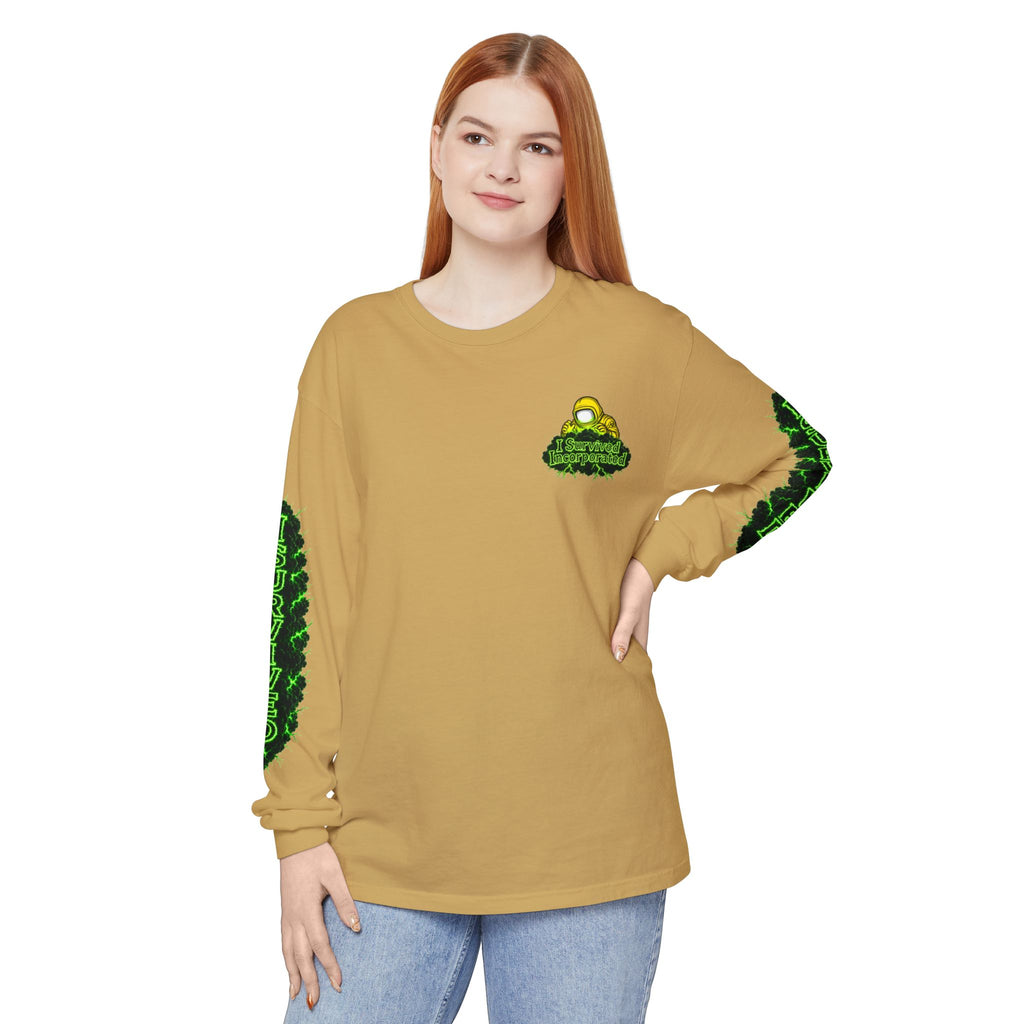 I Survived 2020 — "Please Stand By" Test Pattern Toxic Signal Tee Special Edition Summer Premiere Unisex Garment-Dyed Long Sleeve T-Shirt