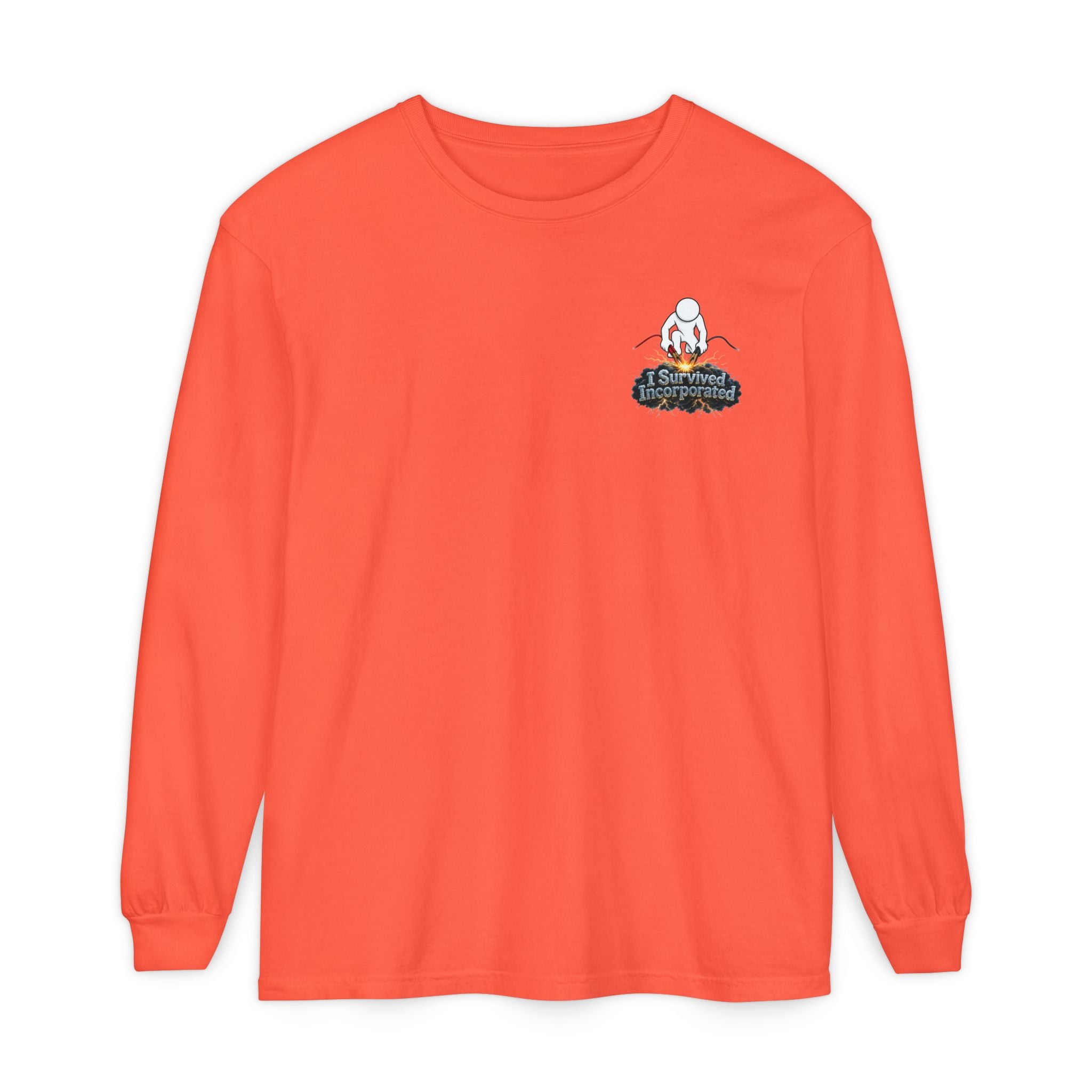 I Survived 2020 — "Please Stand By" Test Pattern Tee Summer Premier Unisex Garment-Dyed Long Sleeve T-Shirt