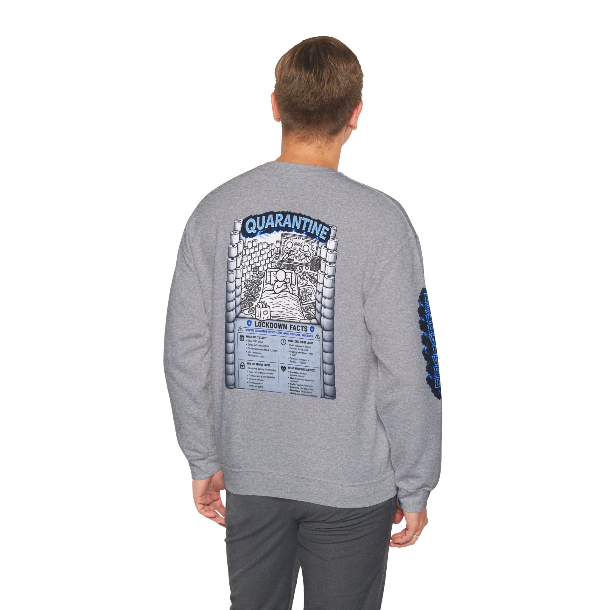 I Survived 2020 —  LOCKDOWN S3:E1: Director's Cut Special Edition "Quarantine" Unisex Heavy Blend™ Crewneck Sweatshirt