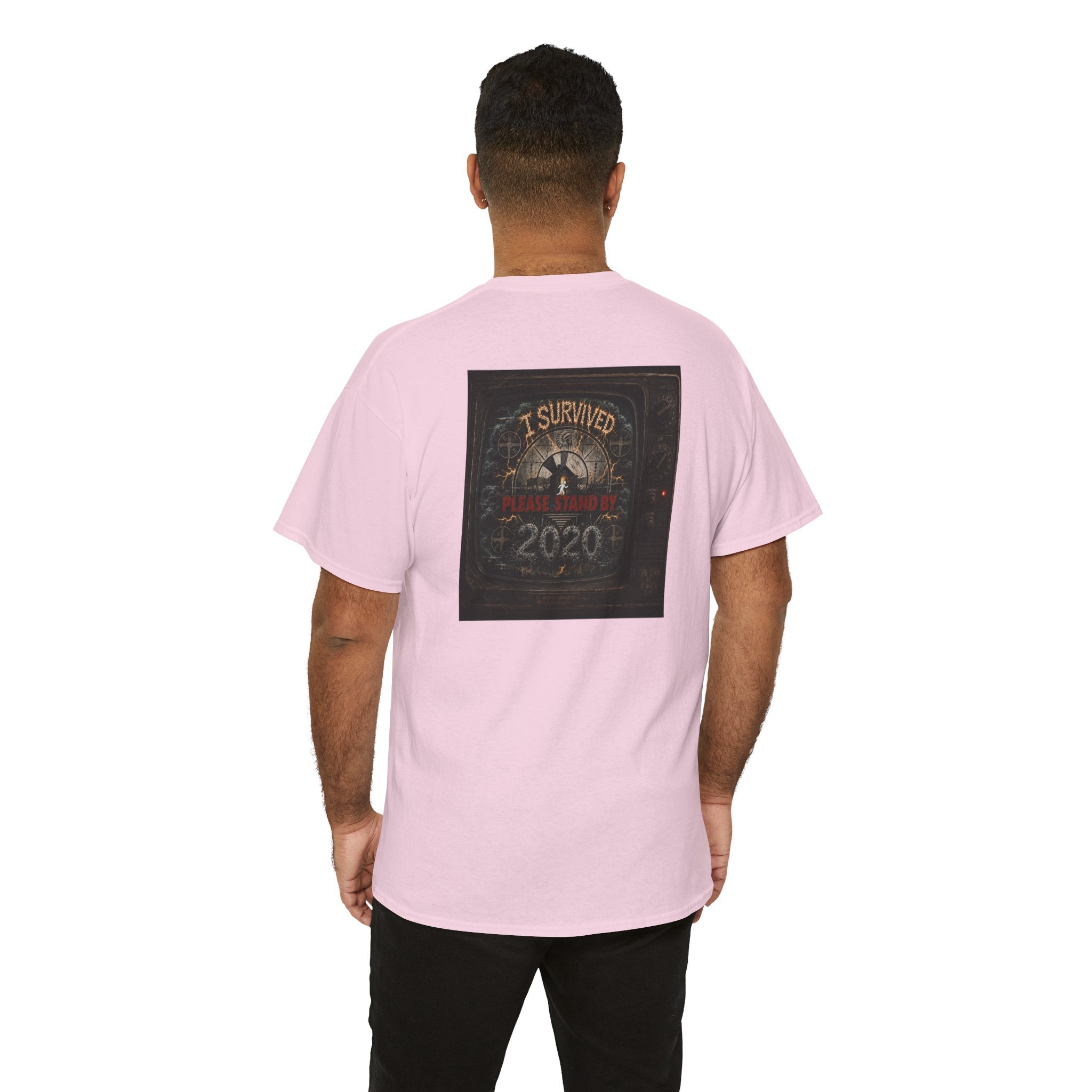 I Survived 2020 — "Please Stand By" Test Pattern Tee Summer Premier Unisex Heavy Cotton Tee