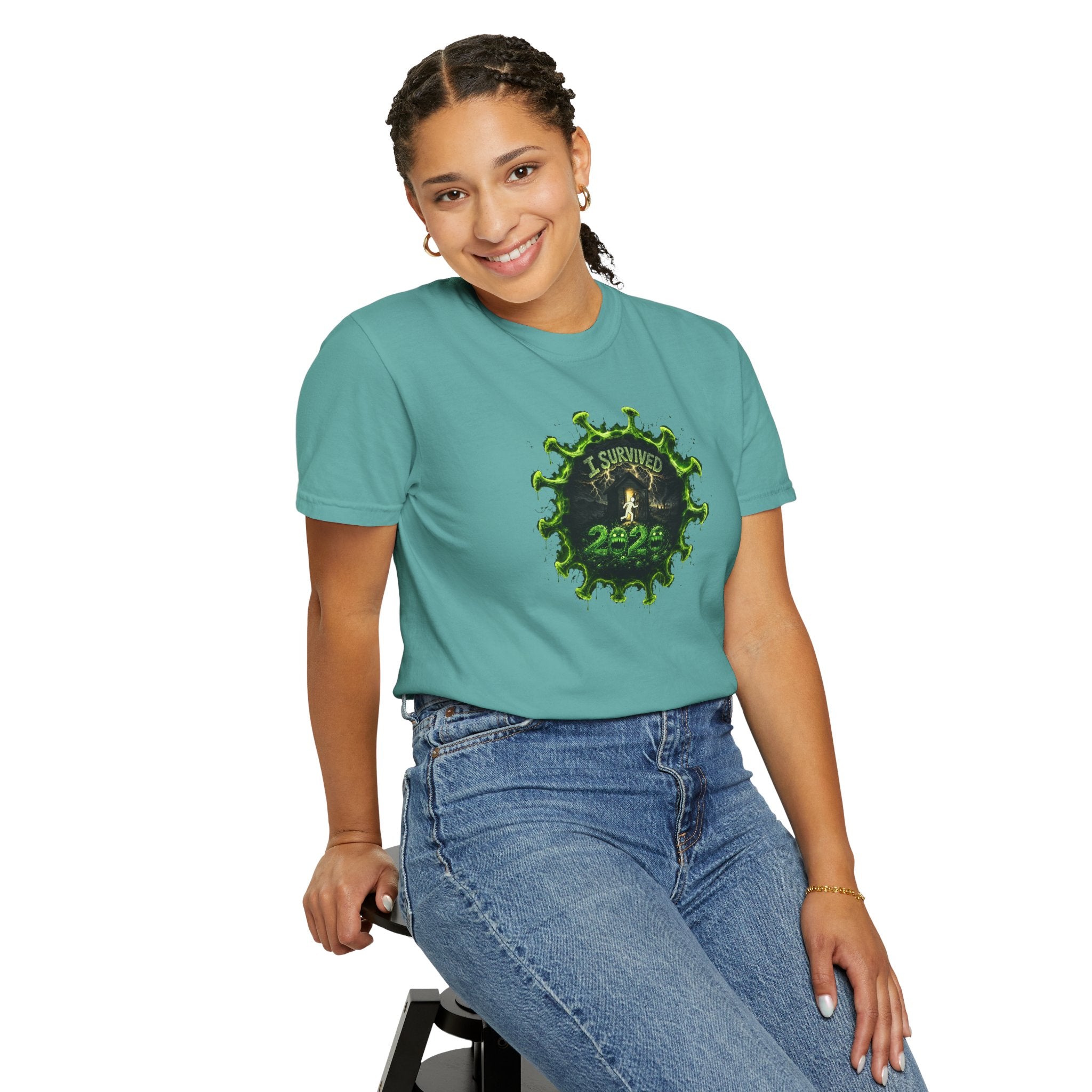 I Survived 2020 — PANDEMIC S1:E3: Director's Cut "The Jab!" Unisex Garment-Dyed T-shirt