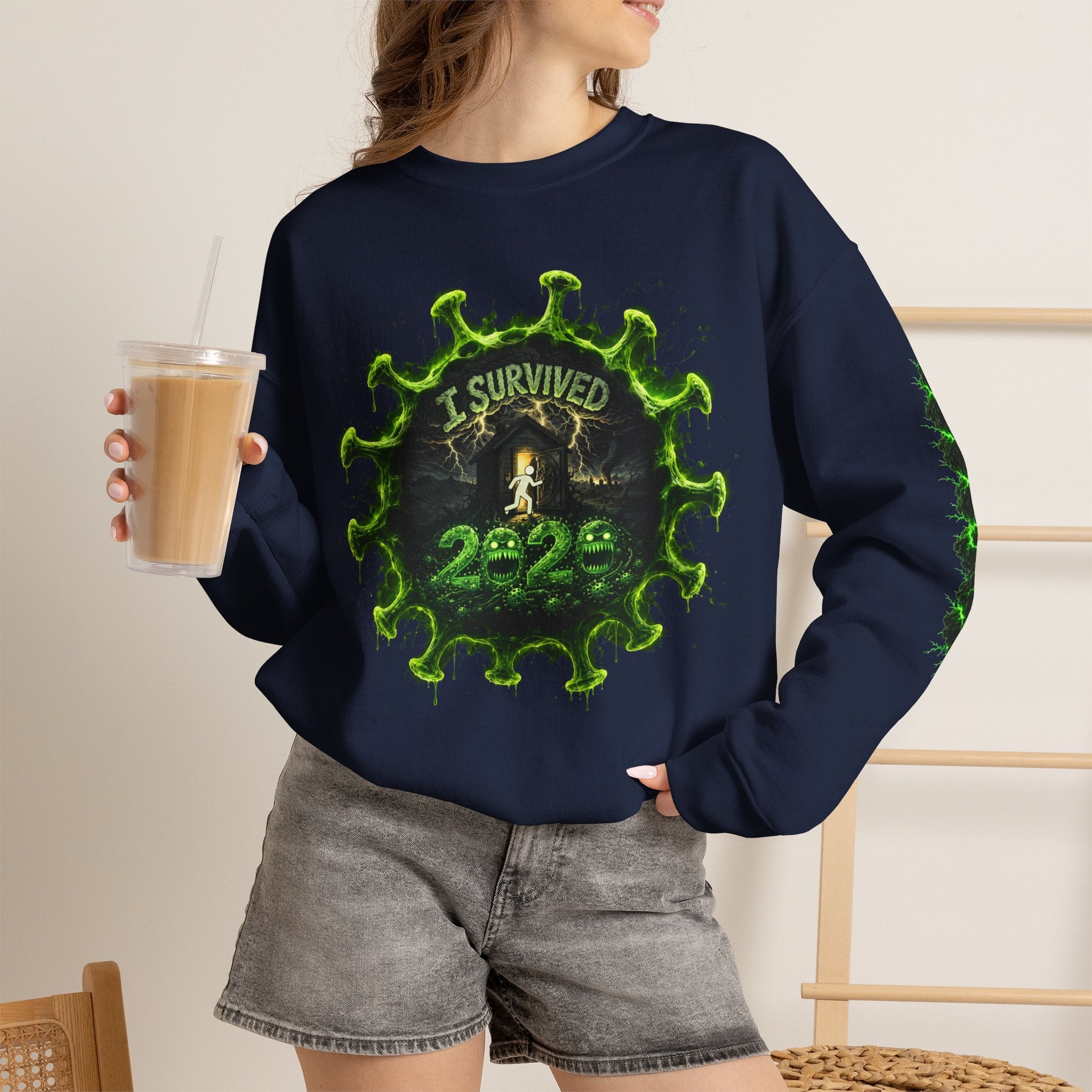 I Survived 2020 — Director's Cut S1:E1 "COVID-19: The Coronavirus" | Pandemic Edition Unisex Heavy Blend™ Crewneck Sweatshirt