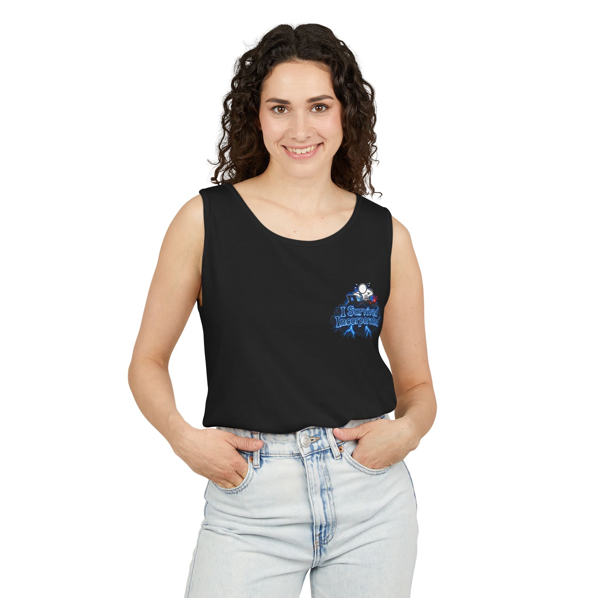 I Survived 2020 — "Please Stand By" Test Pattern Tee Lockdown Special Edition Summer Exclusive Unisex Garment-Dyed Tank Top