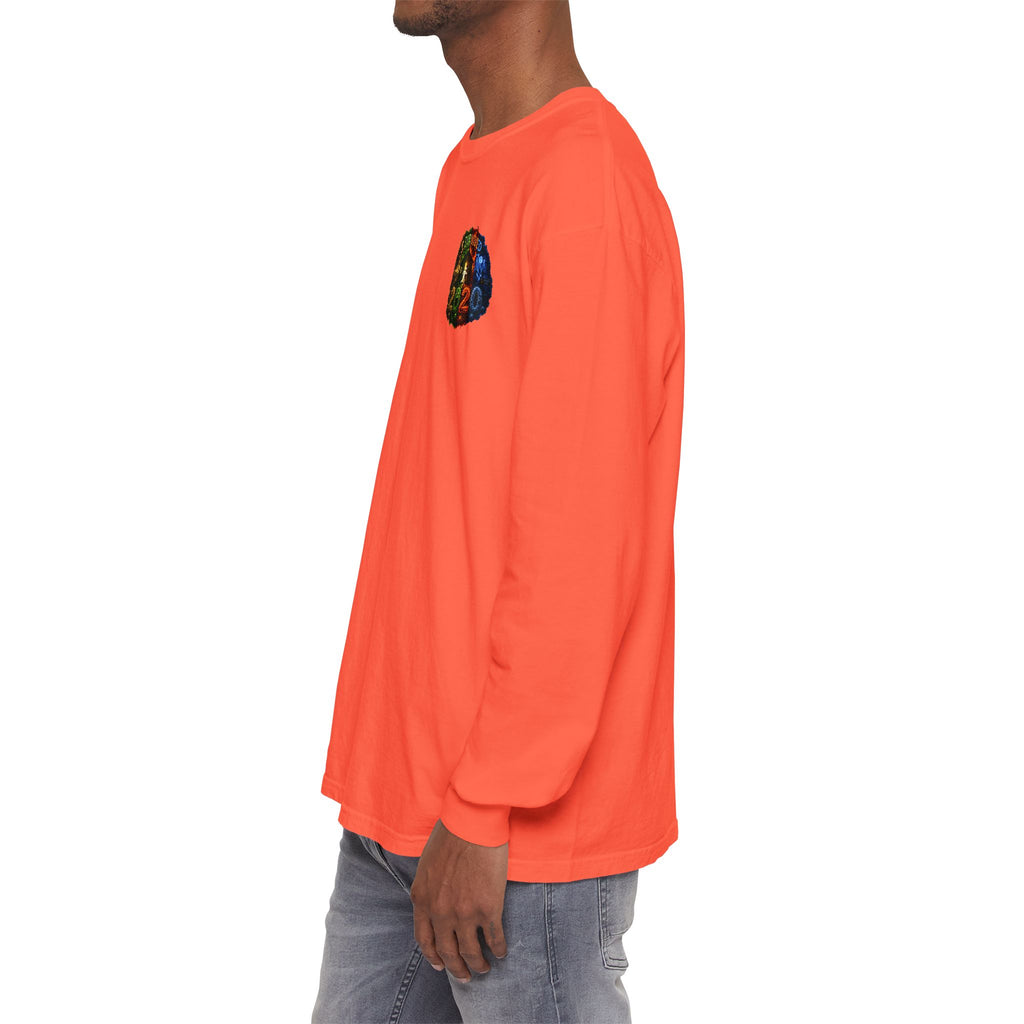 I Survived 2020 — "No Signal" Test Pattern Tee Alien Broadcast Finale Summer Premiere Garment-Dyed Long Sleeve T-Shirt