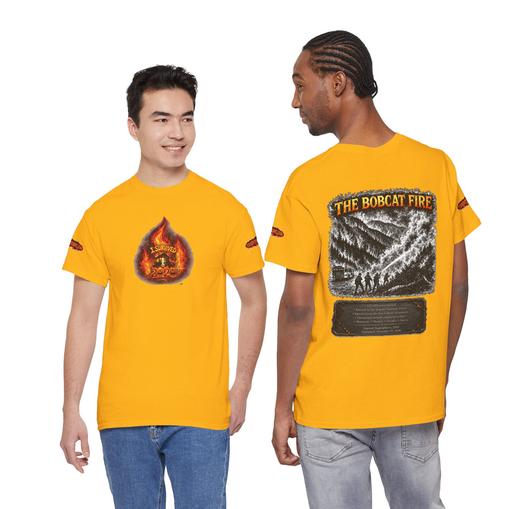 I Survived 2020 — WILDFIRES S2:E2: Director's Cut Special Edition "The Bobcat Fire" Memorial Unisex Heavy Cotton Tee