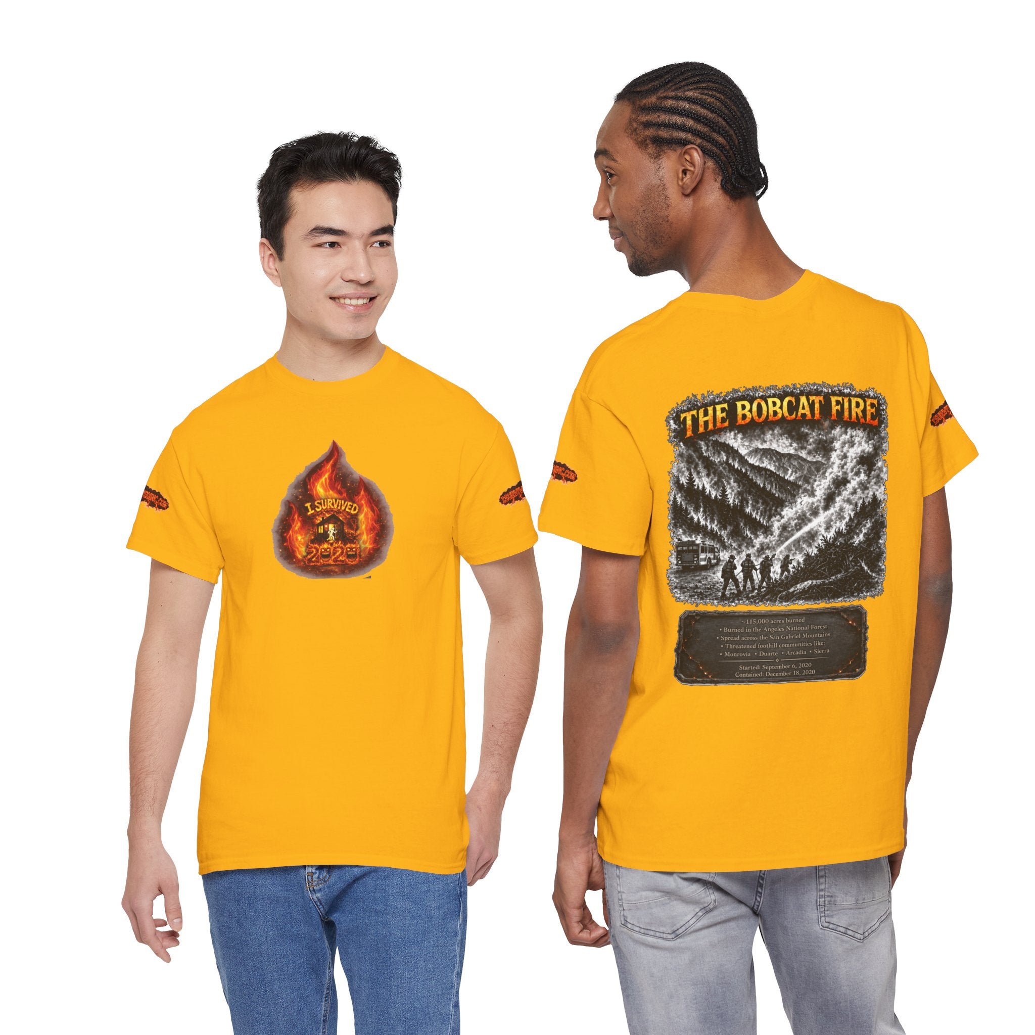 I Survived 2020 — WILDFIRES S2:E2: Director's Cut Special Edition "The Bobcat Fire" Memorial Unisex Heavy Cotton Tee