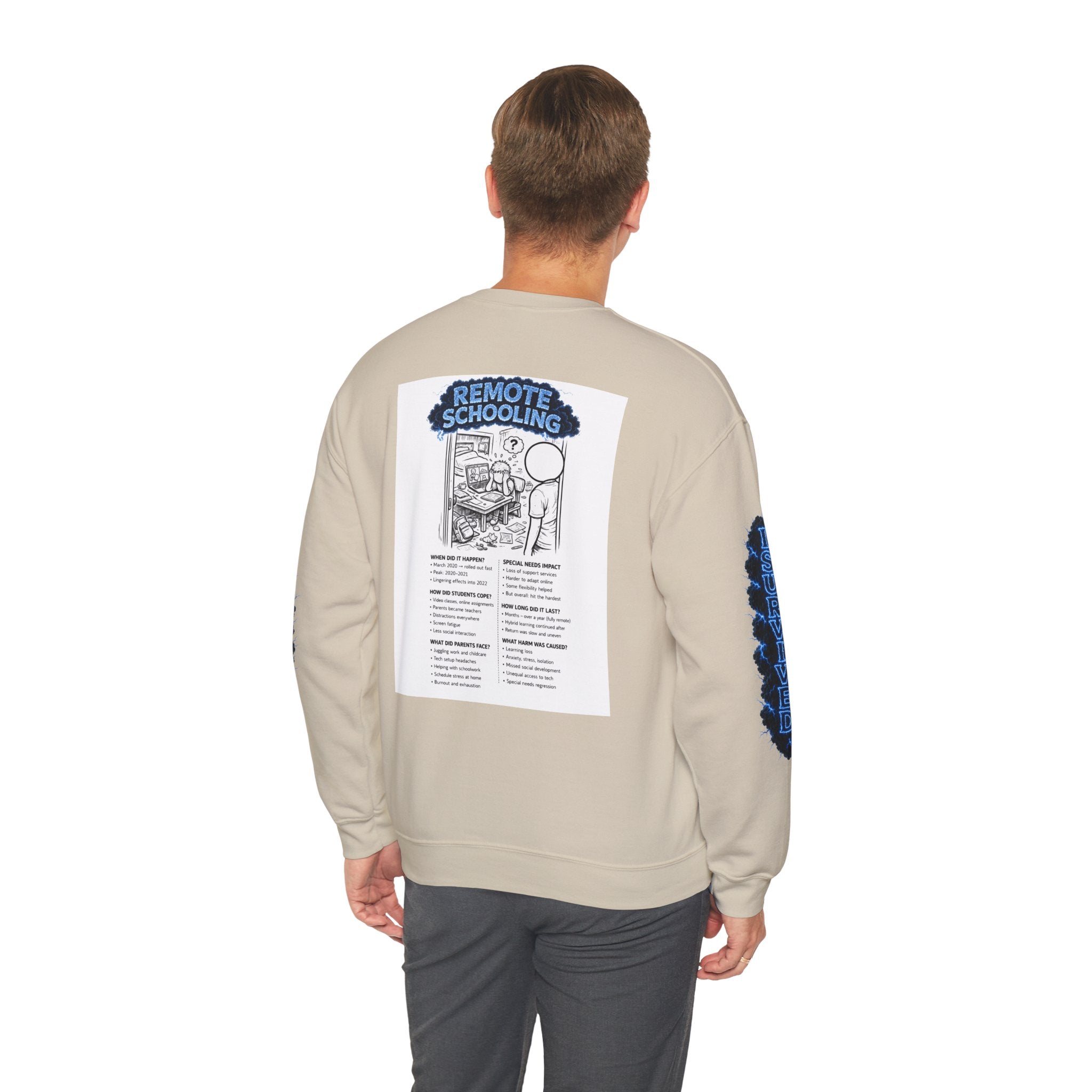 I Survived 2020 — Director's Cut S3:E3 "Remote Schooling" | Lockdown Edition Documentary Unisex Heavy Blend™ Crewneck Sweatshirt