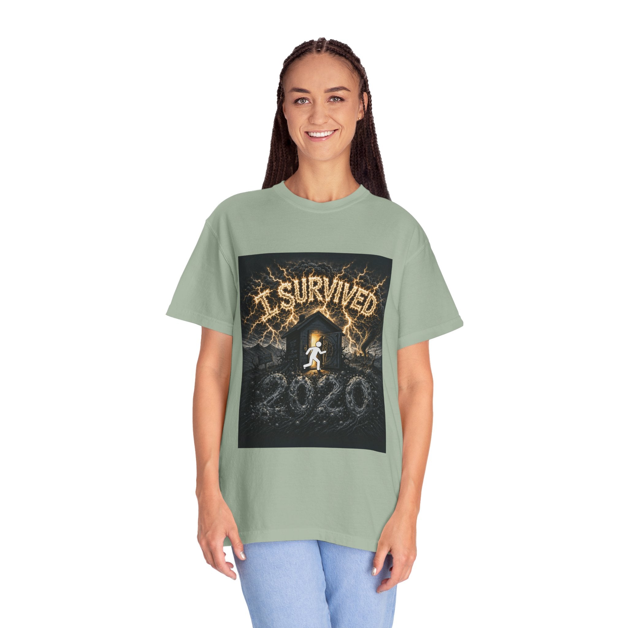 I Survived 2020 — Original Design Teaser Tee | Season 1 Premiere Drop Unisex Garment-Dyed T-shirt