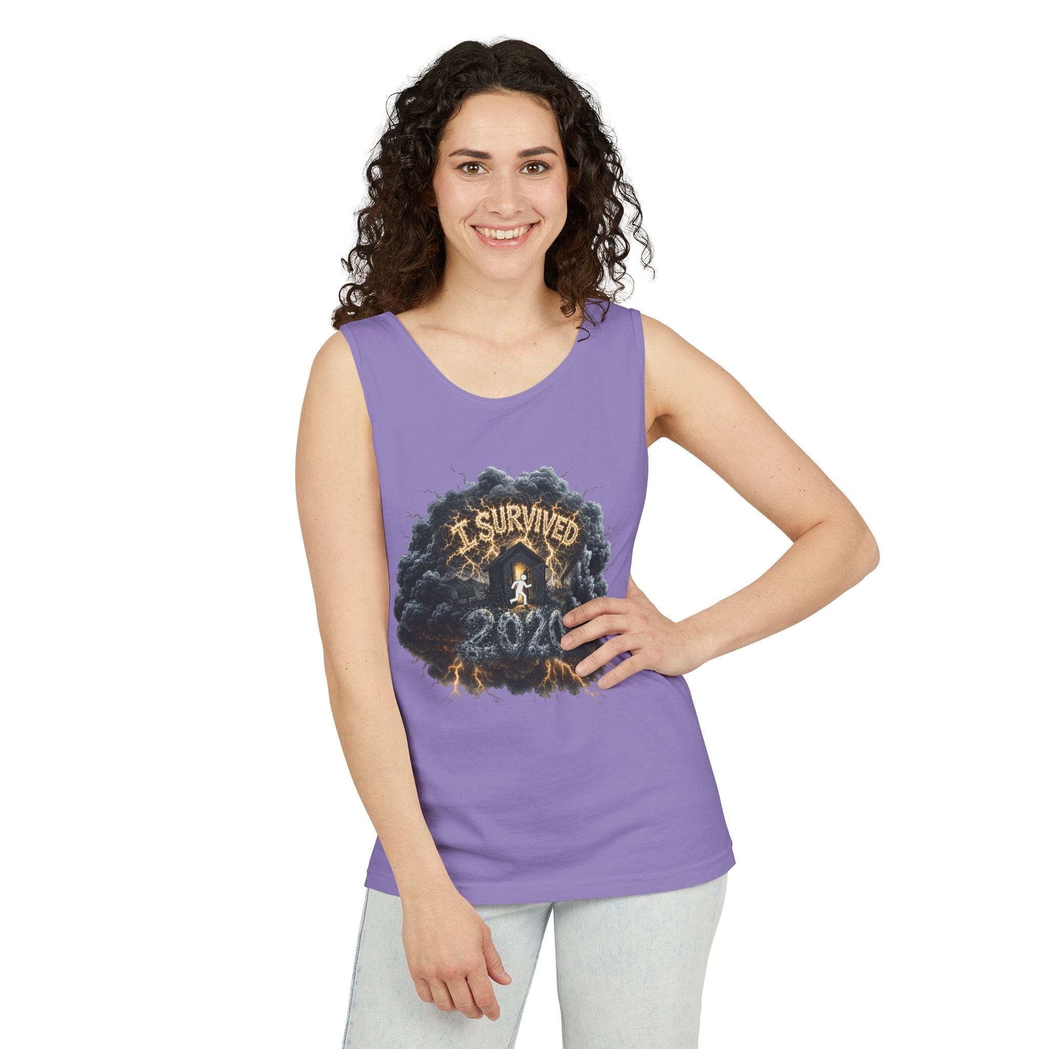 I Survived 2020 — Director's Cut Original Design Teaser Tee | Season 1 Premiere Drop Unisex Garment-Dyed Tank Top