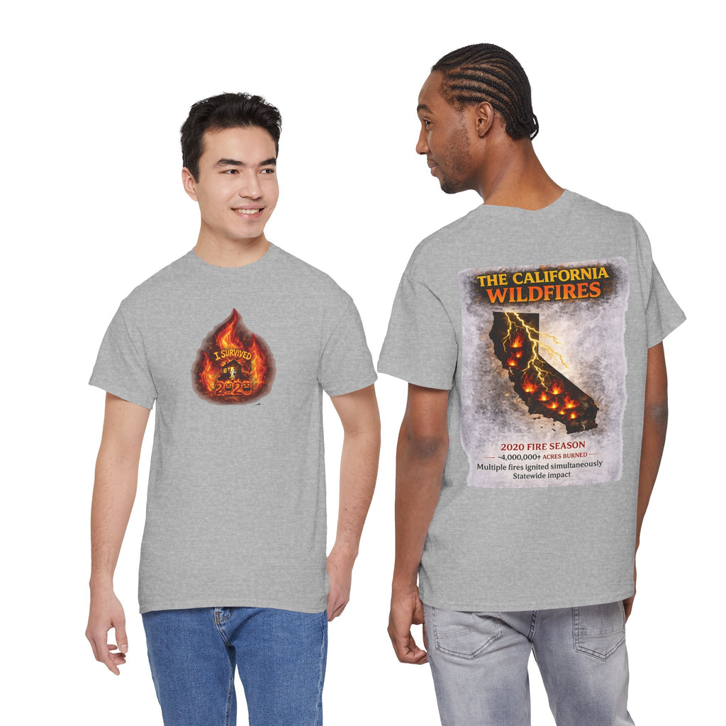 I Survived 2020 — WILDFIRES S2:E3: Director's Cut "The California Wildfires" Memorial Unisex Heavy Cotton Tee