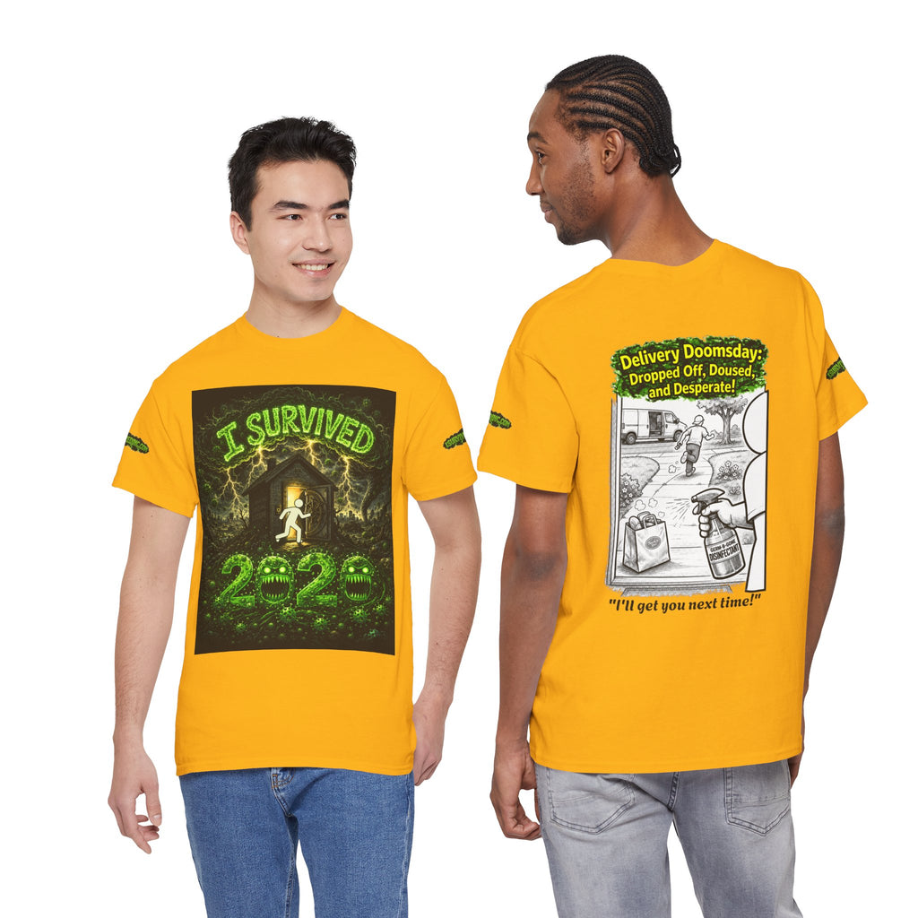 Sobreviví al 2020 — T1:E5 "El día del juicio final de las entregas" | Camiseta unisex de algodón pesado (Edición Pandemia) (EDICIÓN ESPECIAL)